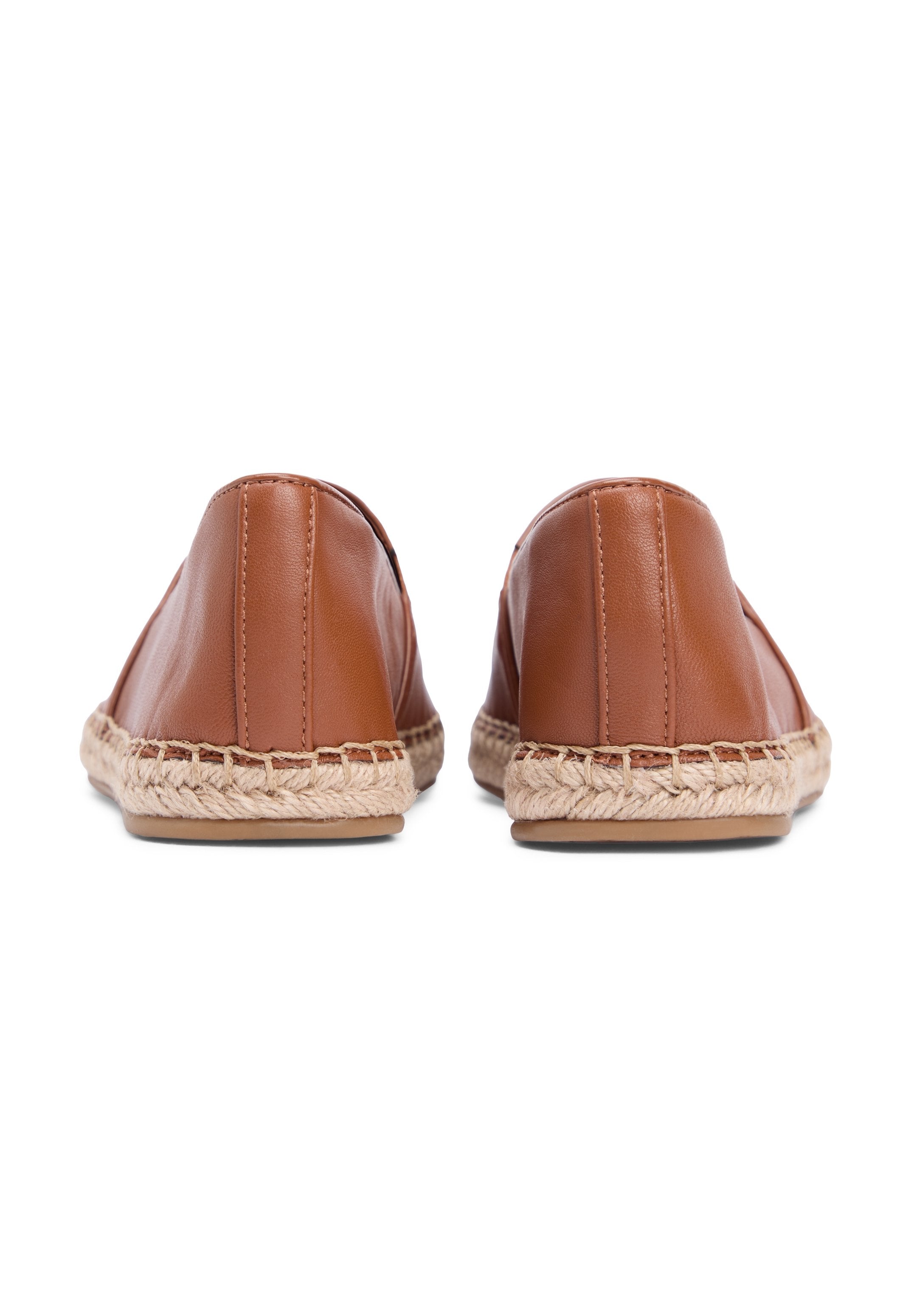 TH MONOGRAM LEATHER ESPADRILLES - Espadrilles - warm bronze