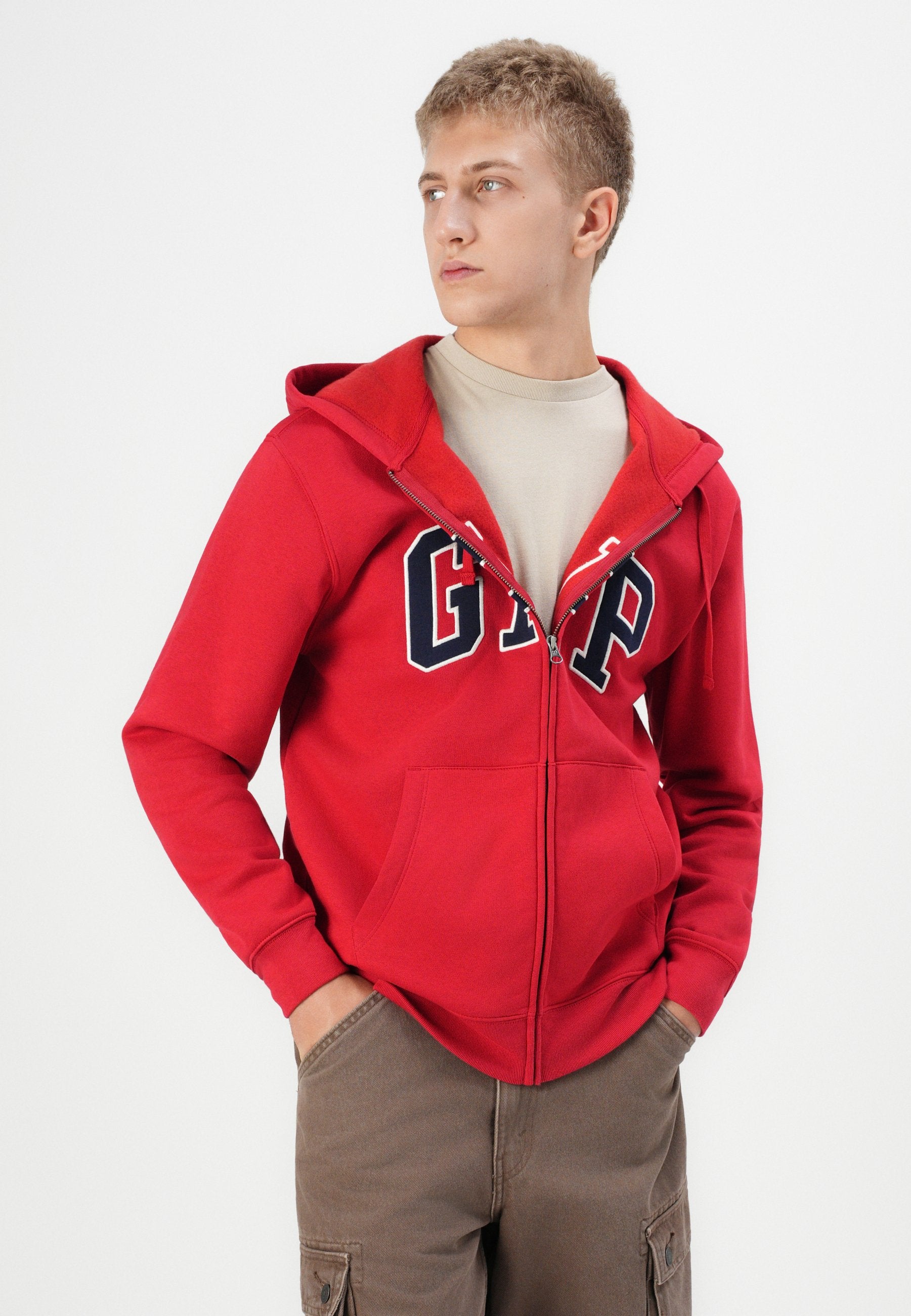 HERITAGE LOGO - Zip-up sweatshirt - red apple