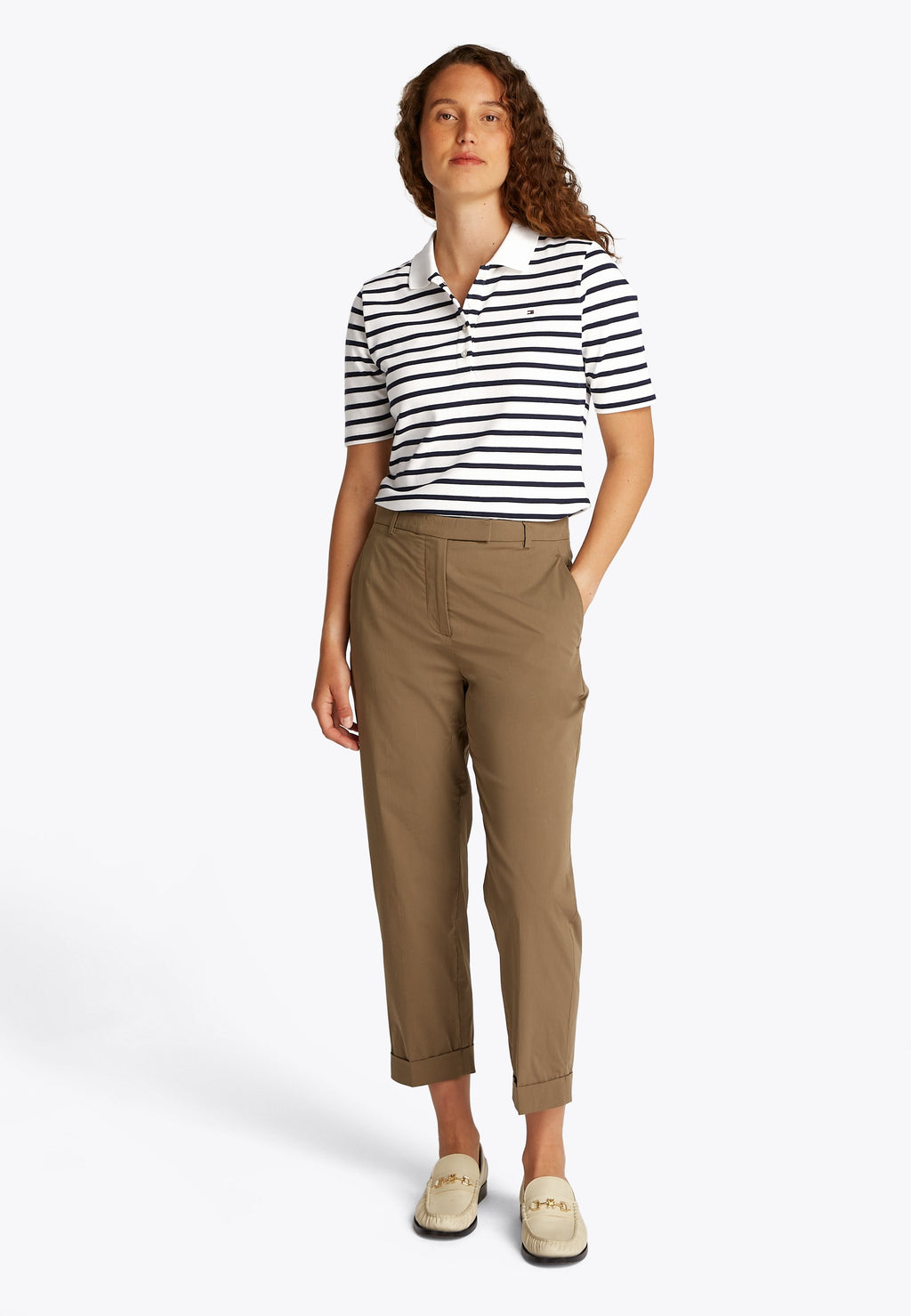 Polo shirt - breton ecru/dark night navy stp