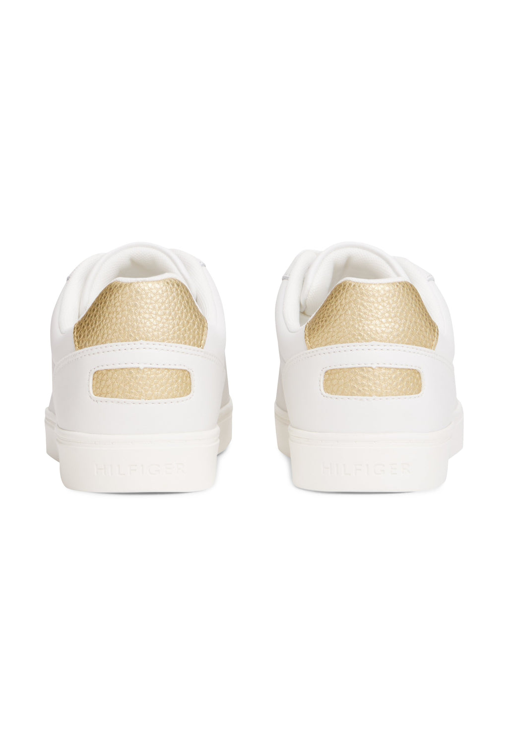 METALLIC HEEL LEATHER CUPSOLE TRAINERS - Trainers - ecru