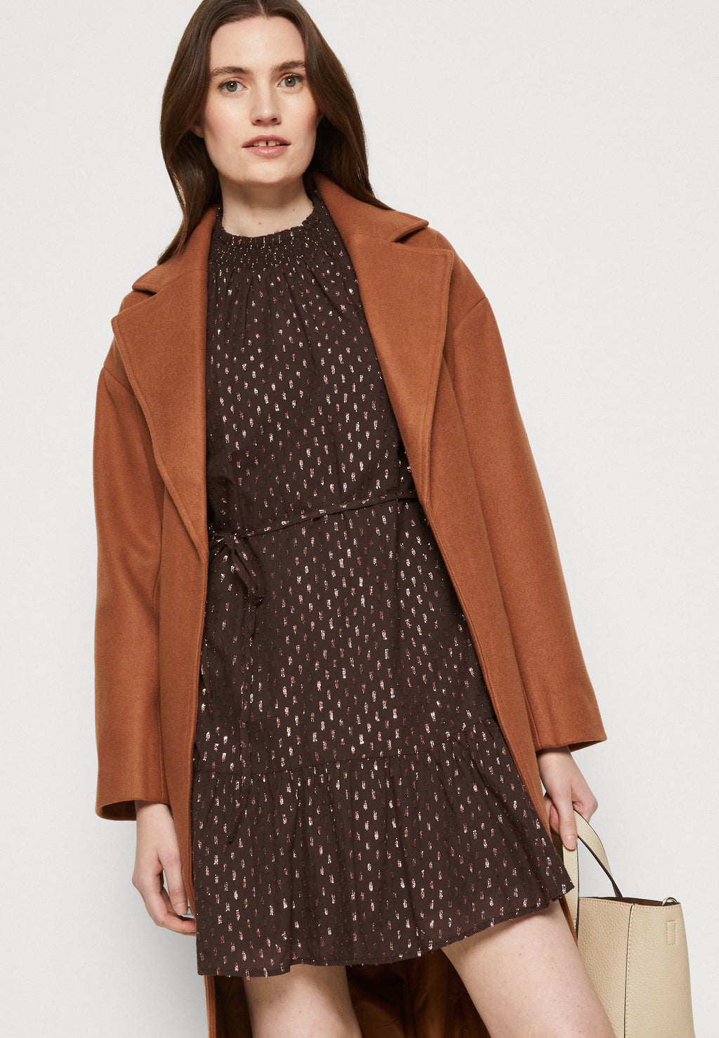 SMOCK CLIP DRESS - Cocktail dress / Party dress - brown