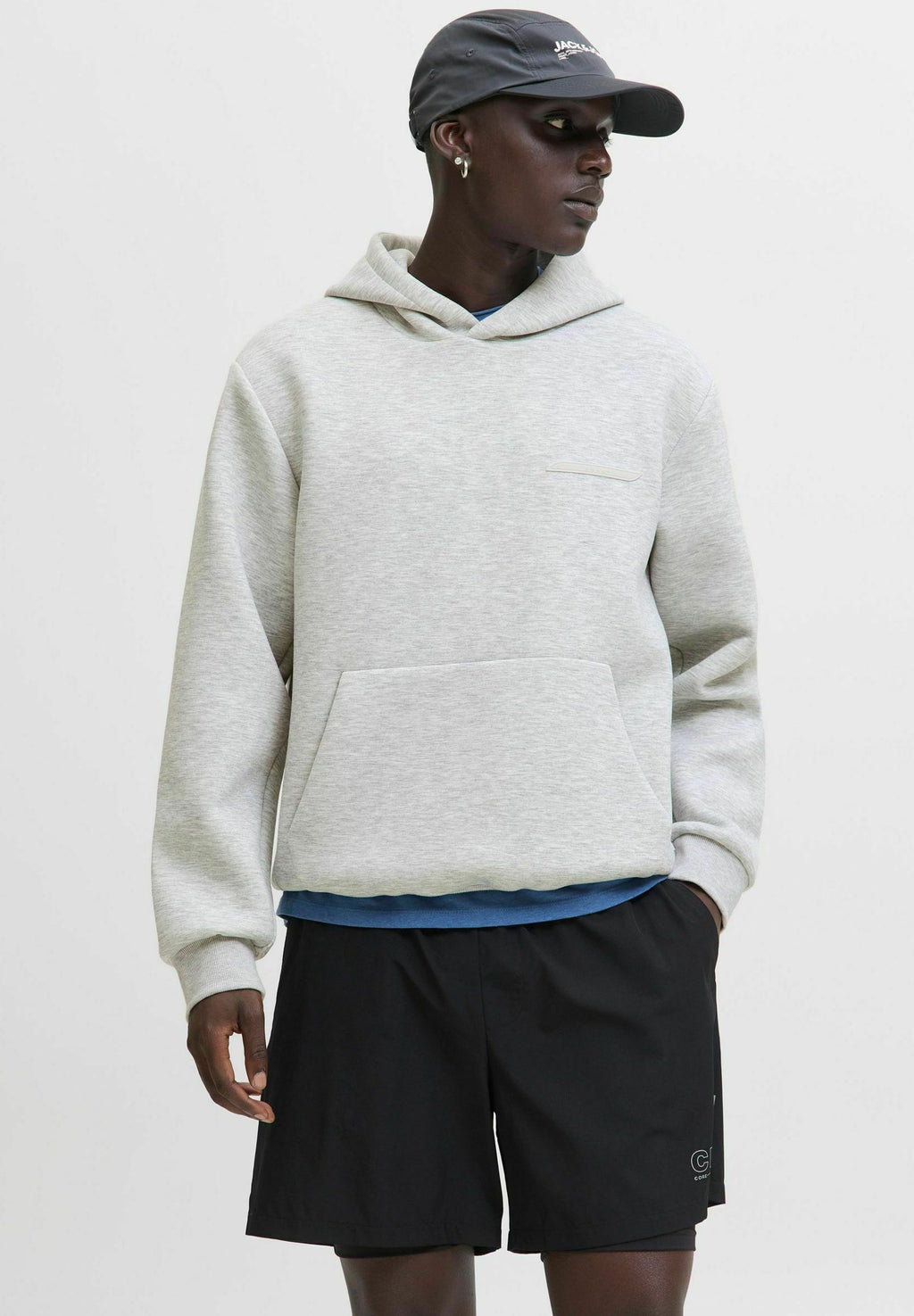 JCOFUSION HOOD - Hoodie - light grey melange