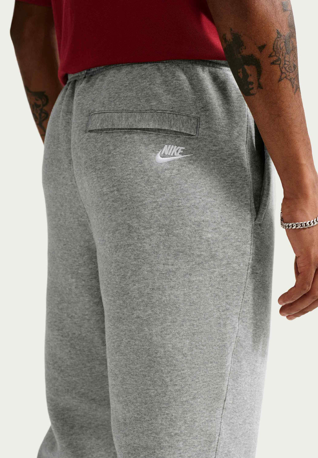 CLUB - Tracksuit bottoms - dk grey heather/lt smoke grey/white