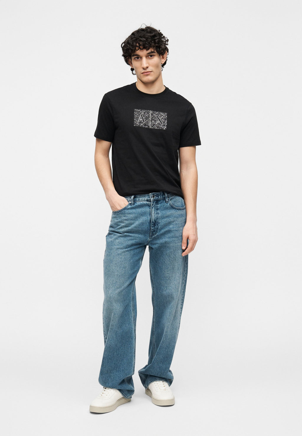 T-SHIRT SLIM FIT - Print T-shirt - black