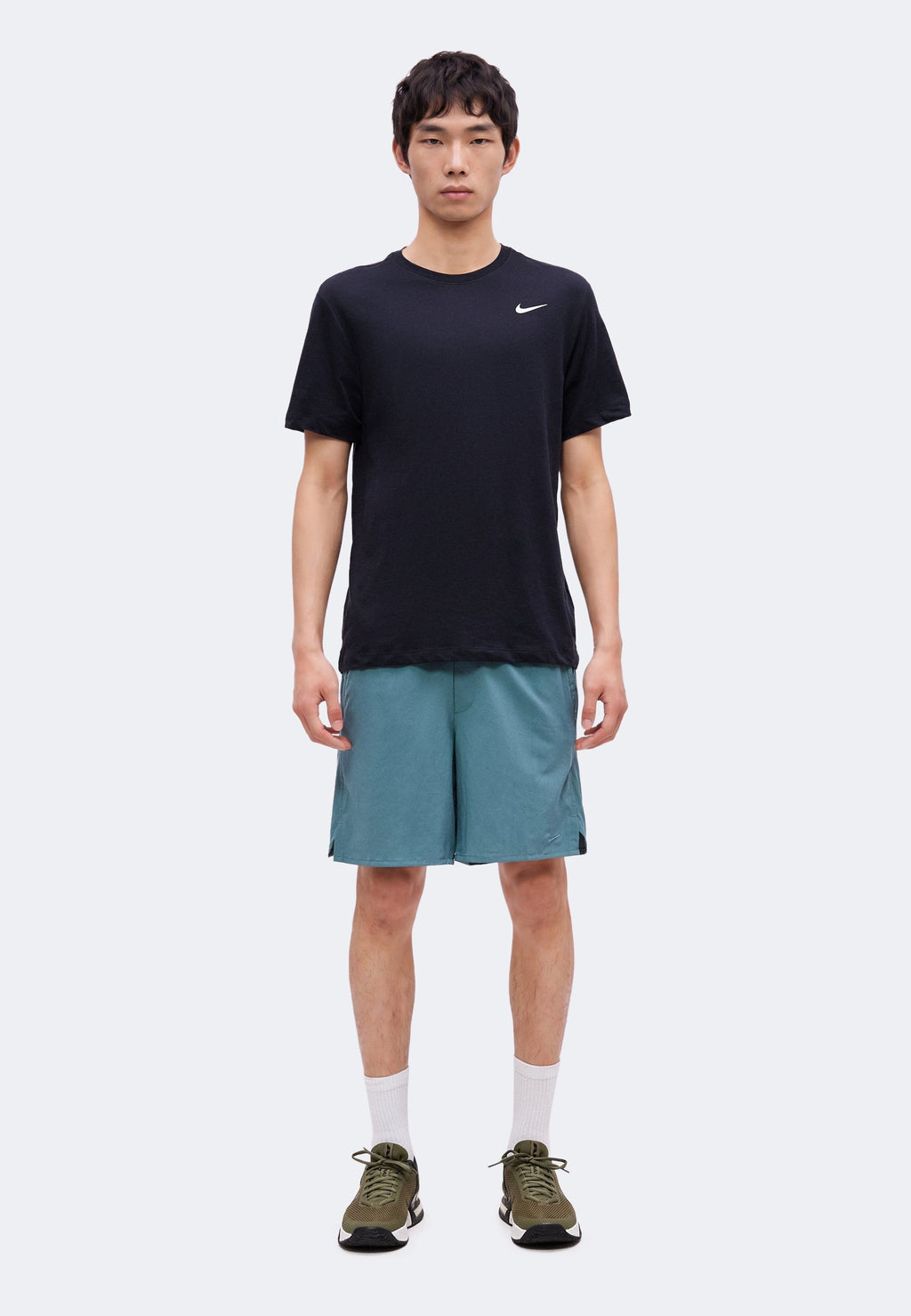 TEE CREW SOLID - Sports T-shirt - black/white