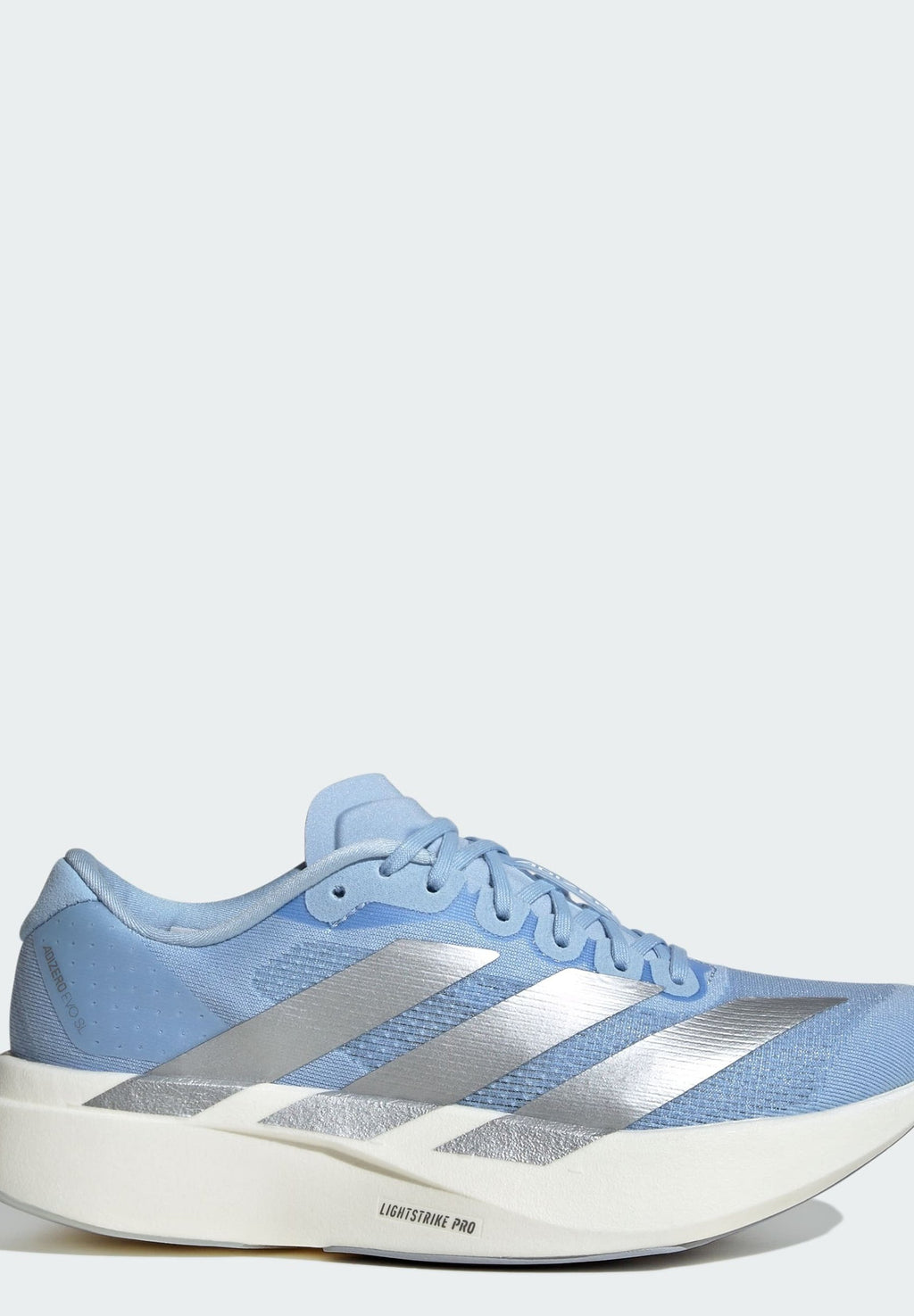 ADIZERO EVO SL W - Trainers - glow blue   silver metallic   cloud white
