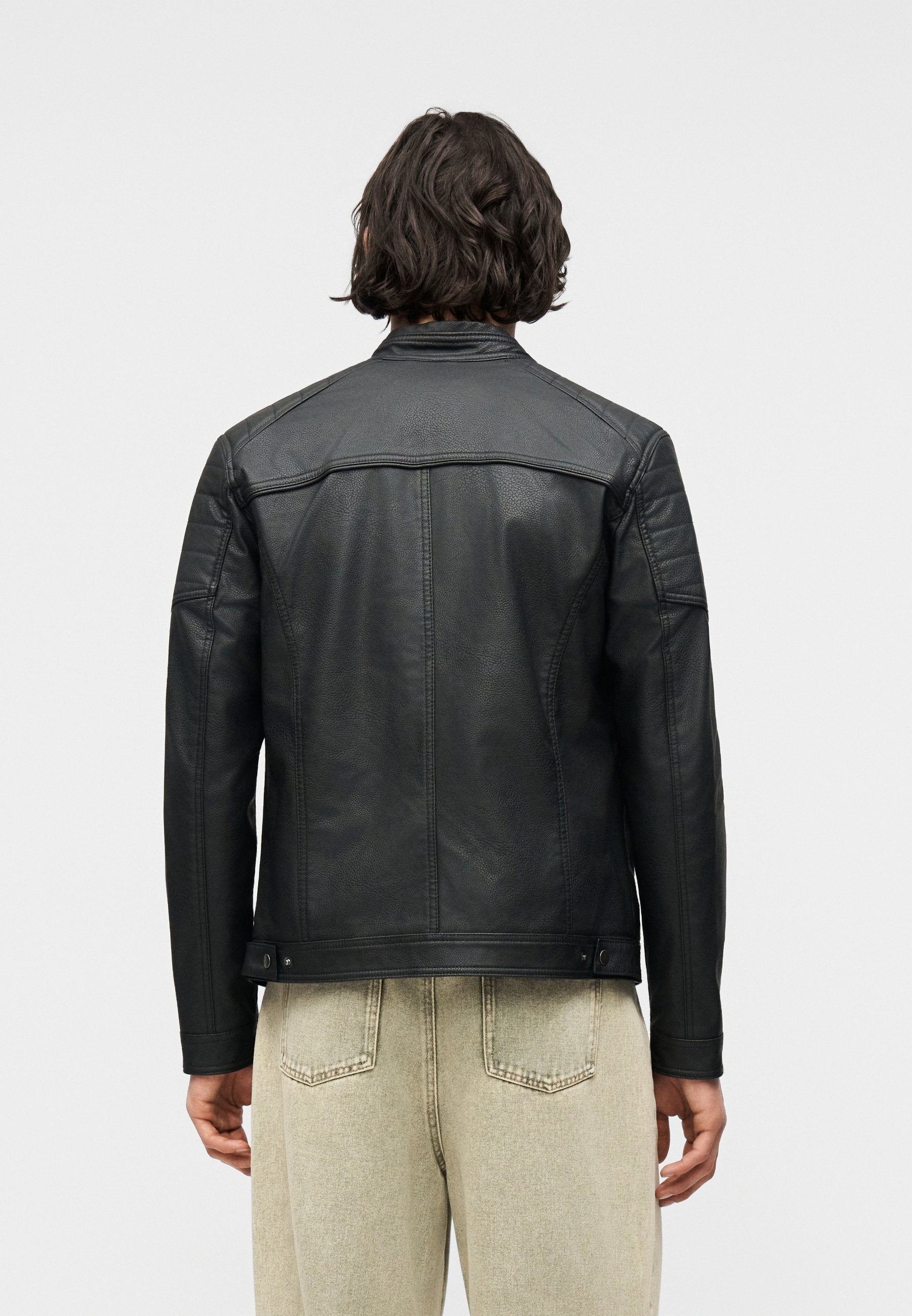 EROCKY BIKER REGULAR FIT - Faux leather jacket - black