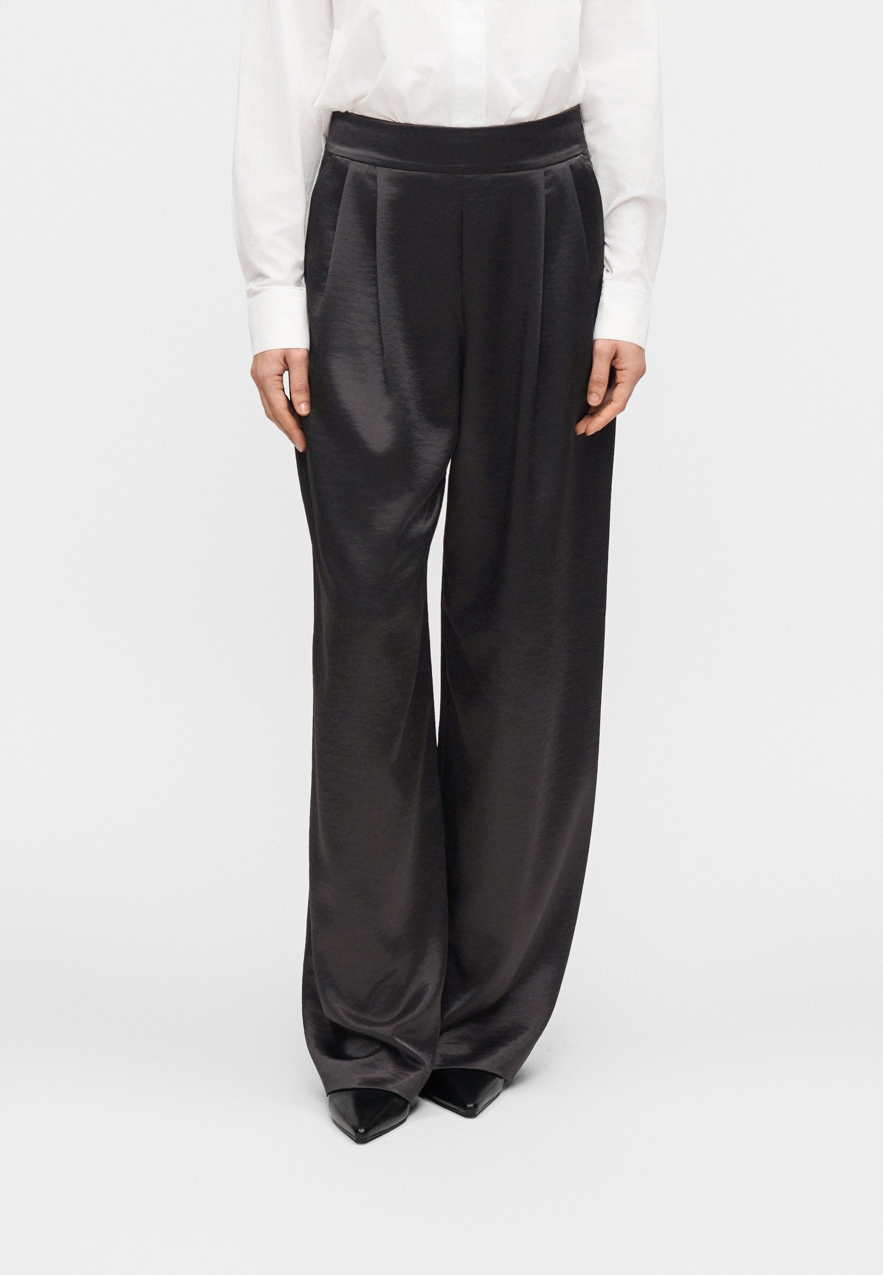KATIE WIDE LEG PANT - Trousers - black