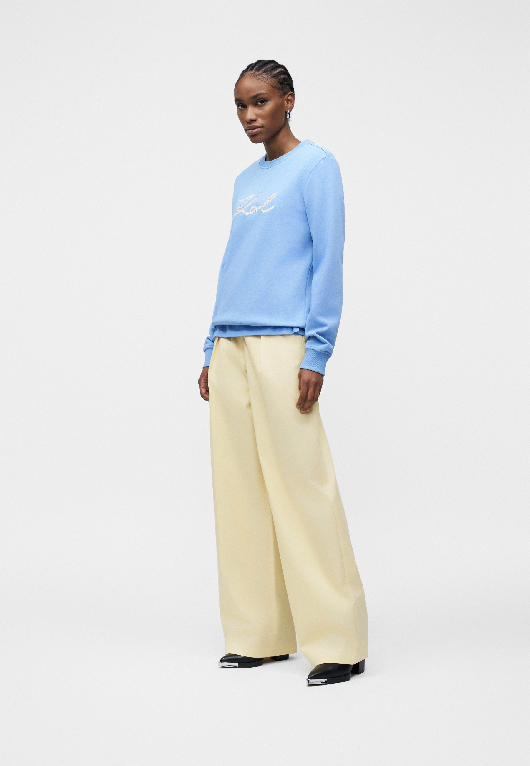 ROPE LOGO - Sweatshirt - silver-coloured lake blue