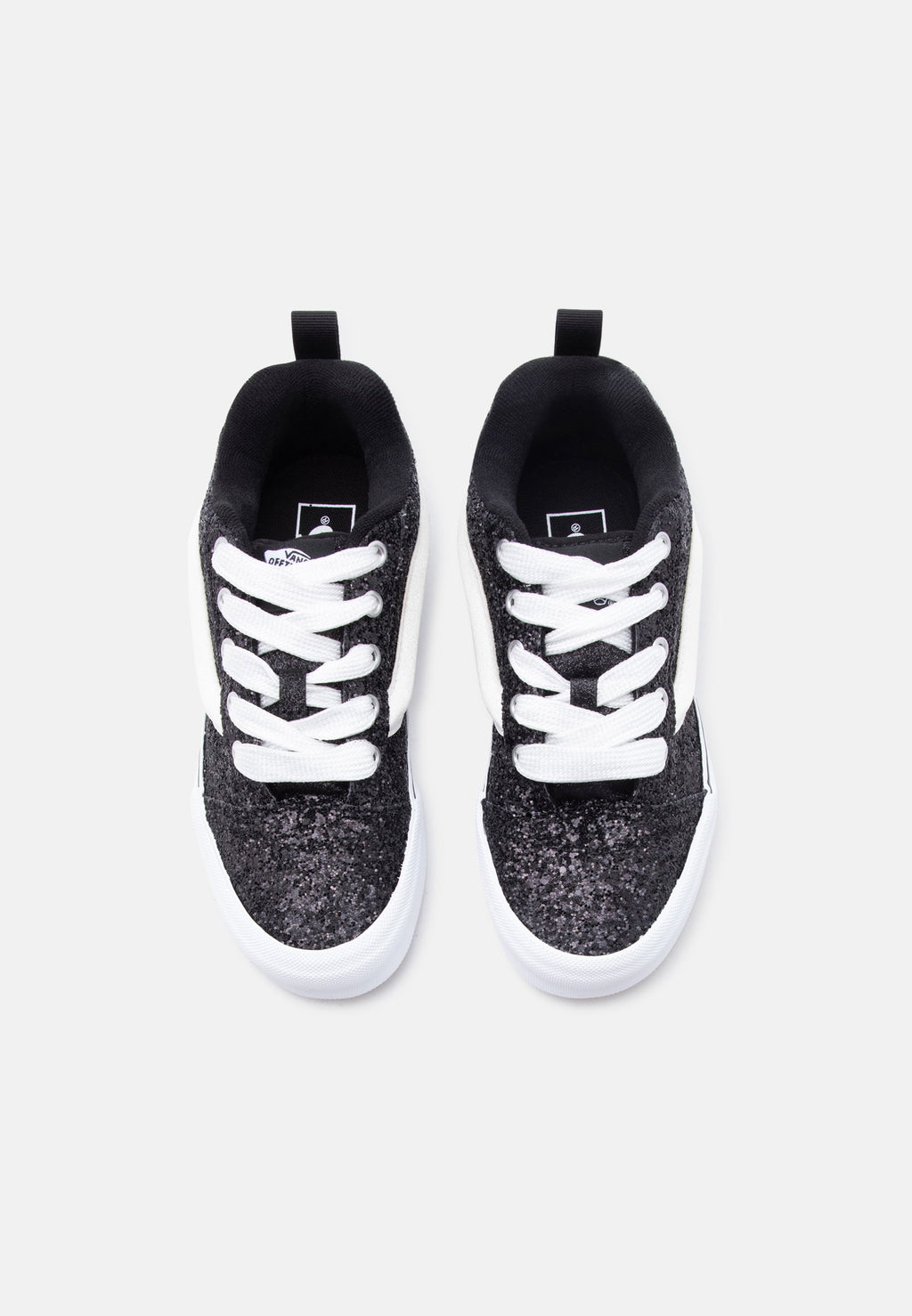 KNU SKOOL - Trainers - glitter black/white
