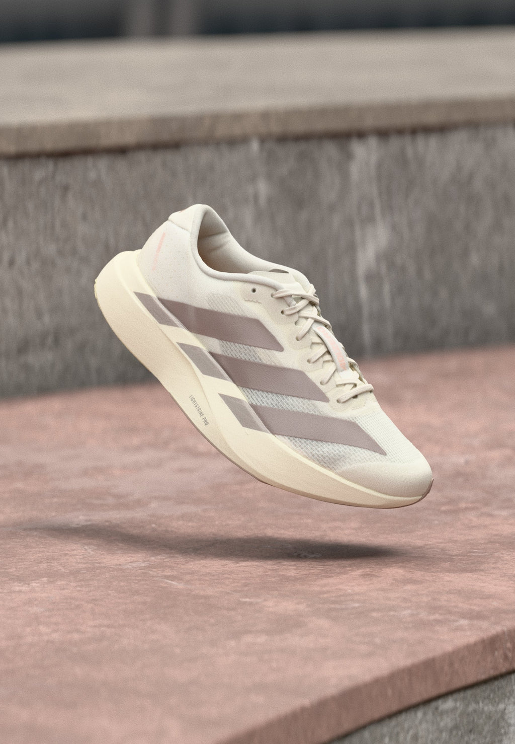 ADIZERO EVO SL W - Trainers - off white/silver-coloured metallic/blush pink
