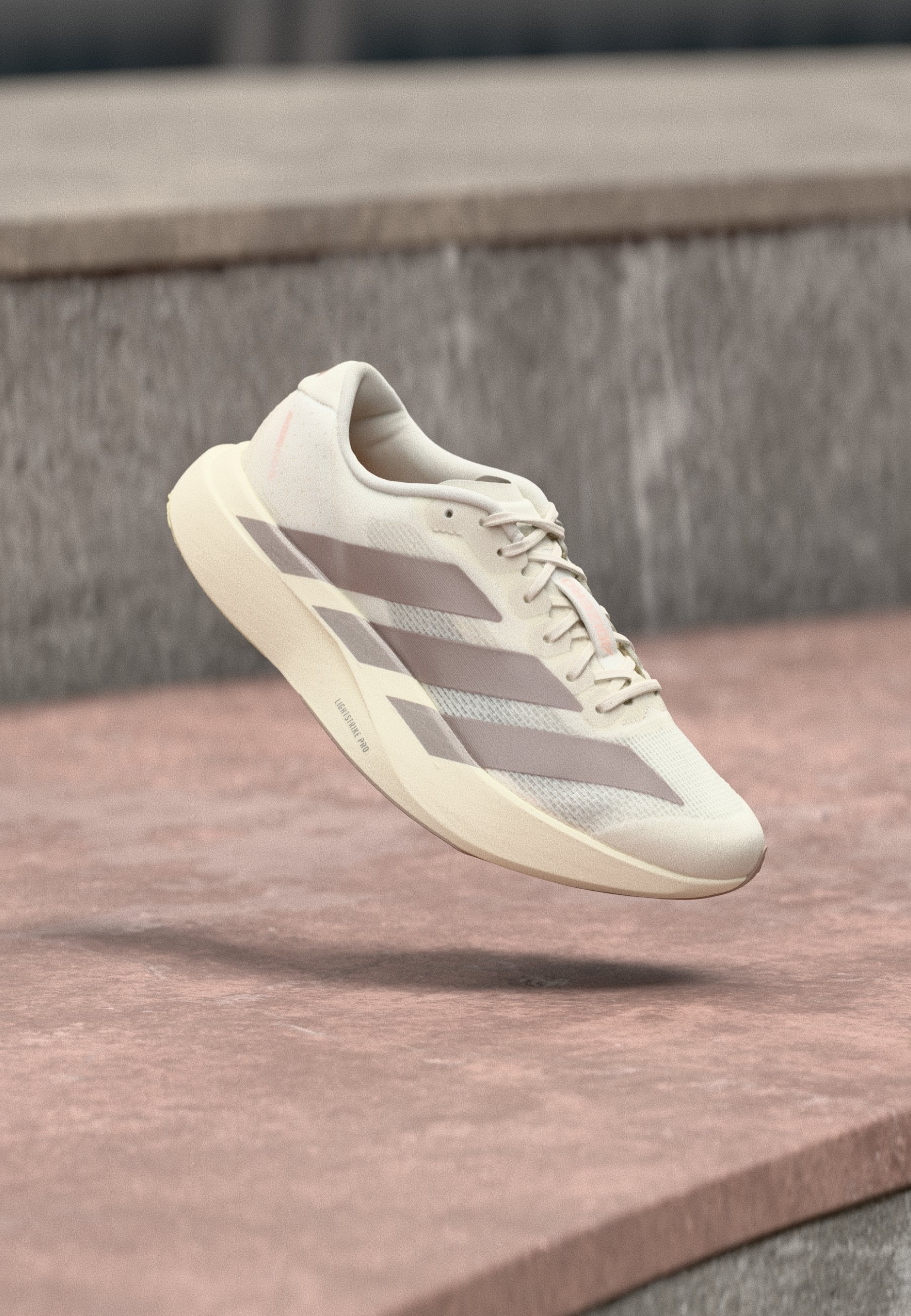 ADIZERO EVO SL W - Trainers - off white/silver-coloured metallic/blush pink