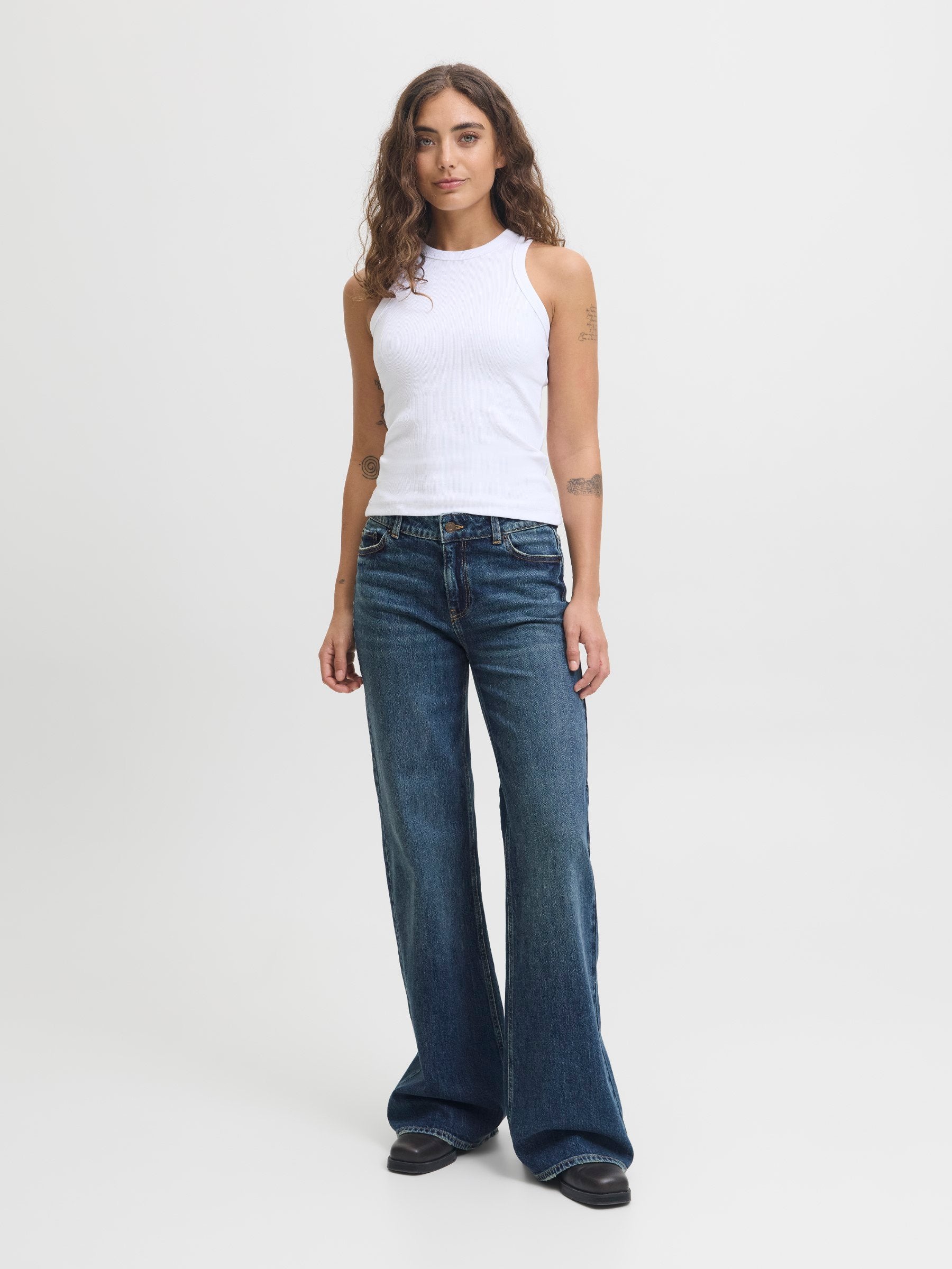 Flared fit JXROME MW JEANS C249 DNM NOOS - Flared Jeans - dark blue denim