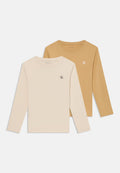 CHEST MONO 2 PACK UNISEX - Long sleeved top - sandy beige/whitecap grey