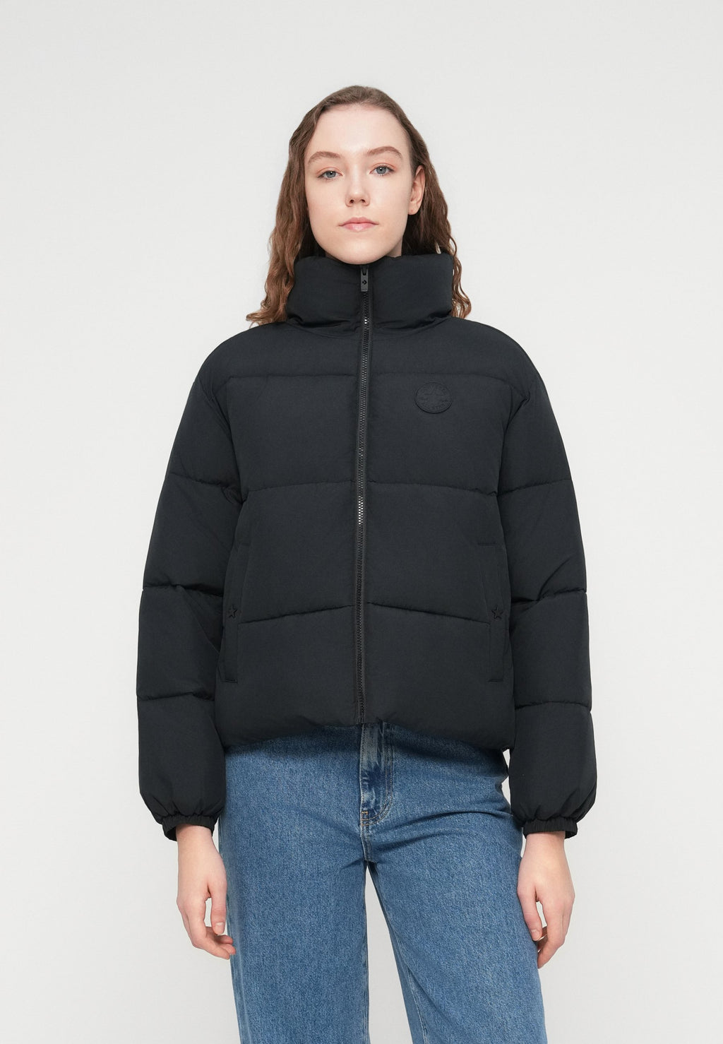 QUILTED PUFFER JACKET - Winter jacket - black
