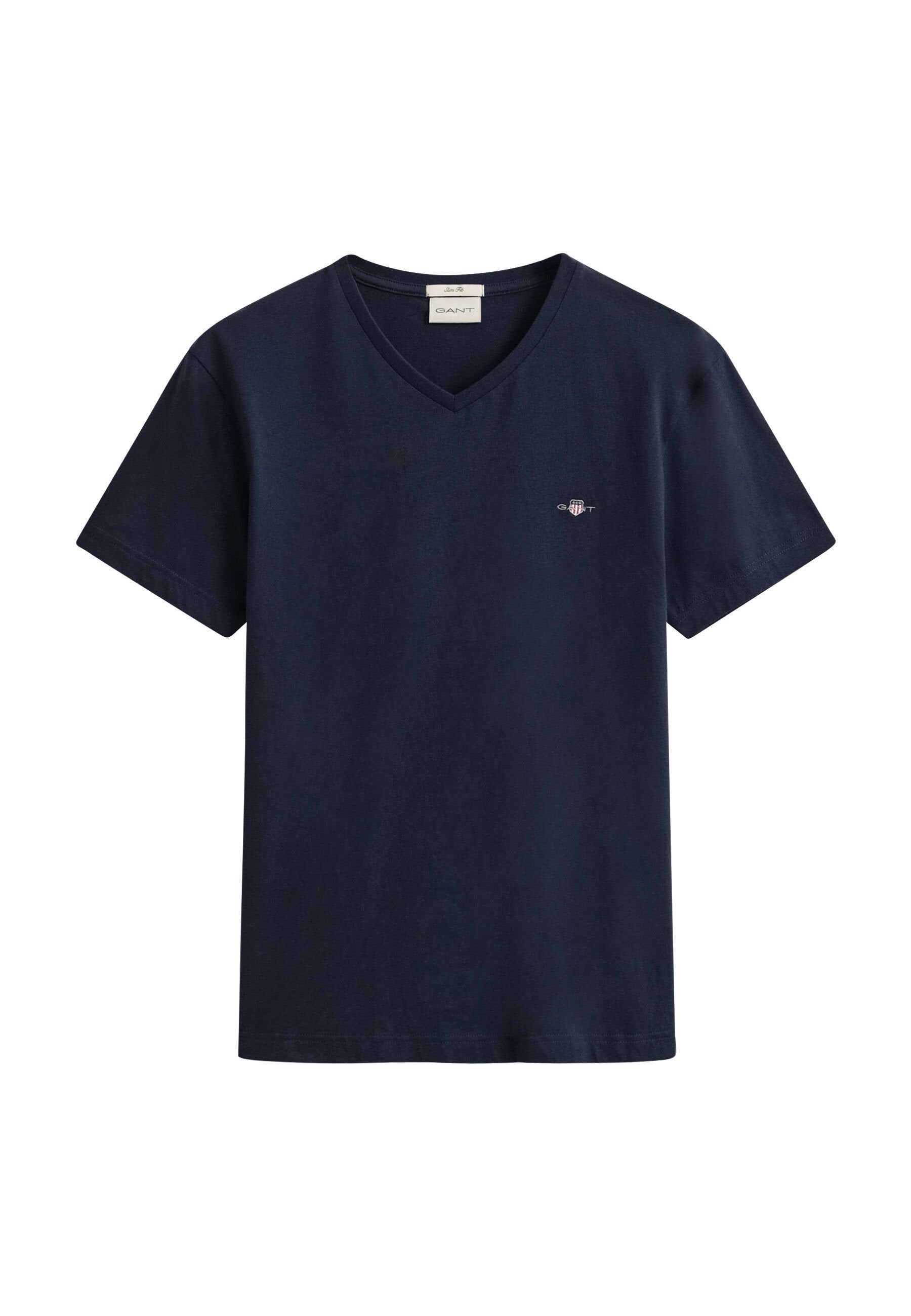 SHIELD V NECK - Basic T-shirt - evening blue