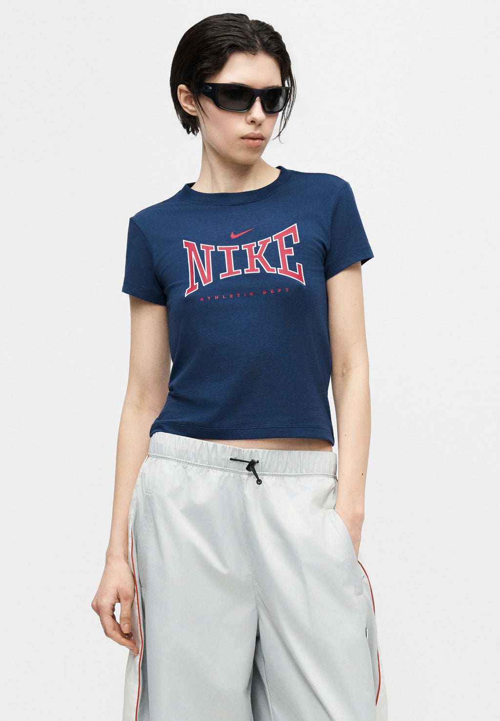 CROP LEAGUE TEE - Baskılı tişört - gece mavisi