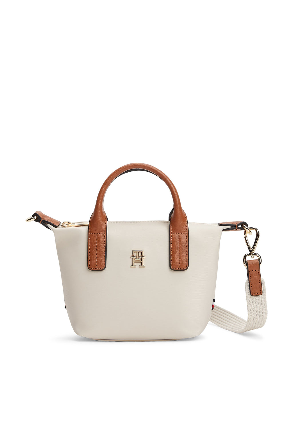 TH MONOGRAM CROSSBODY TOTE BAG - Handbag - soft cream