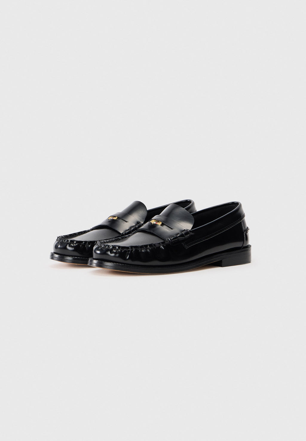 PATENT LEATHER CUSHIONED LOAFERS - Slip-ons - black