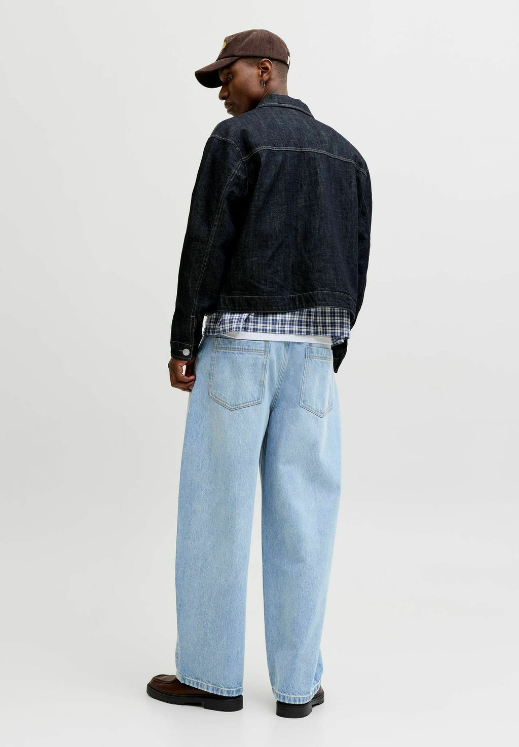 Barrel fit JJIJOEY JJCREW NS 870 ST LN - Baggy Jeans - blue denim