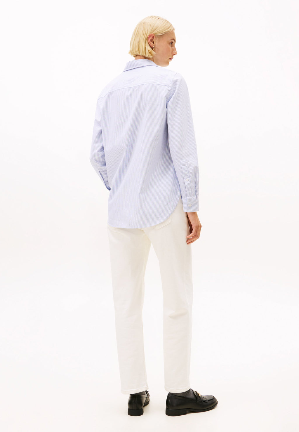 RELAXED FIT FLAG EMBROIDERY OXFORD SHIRT - Button-down blouse - mid blue