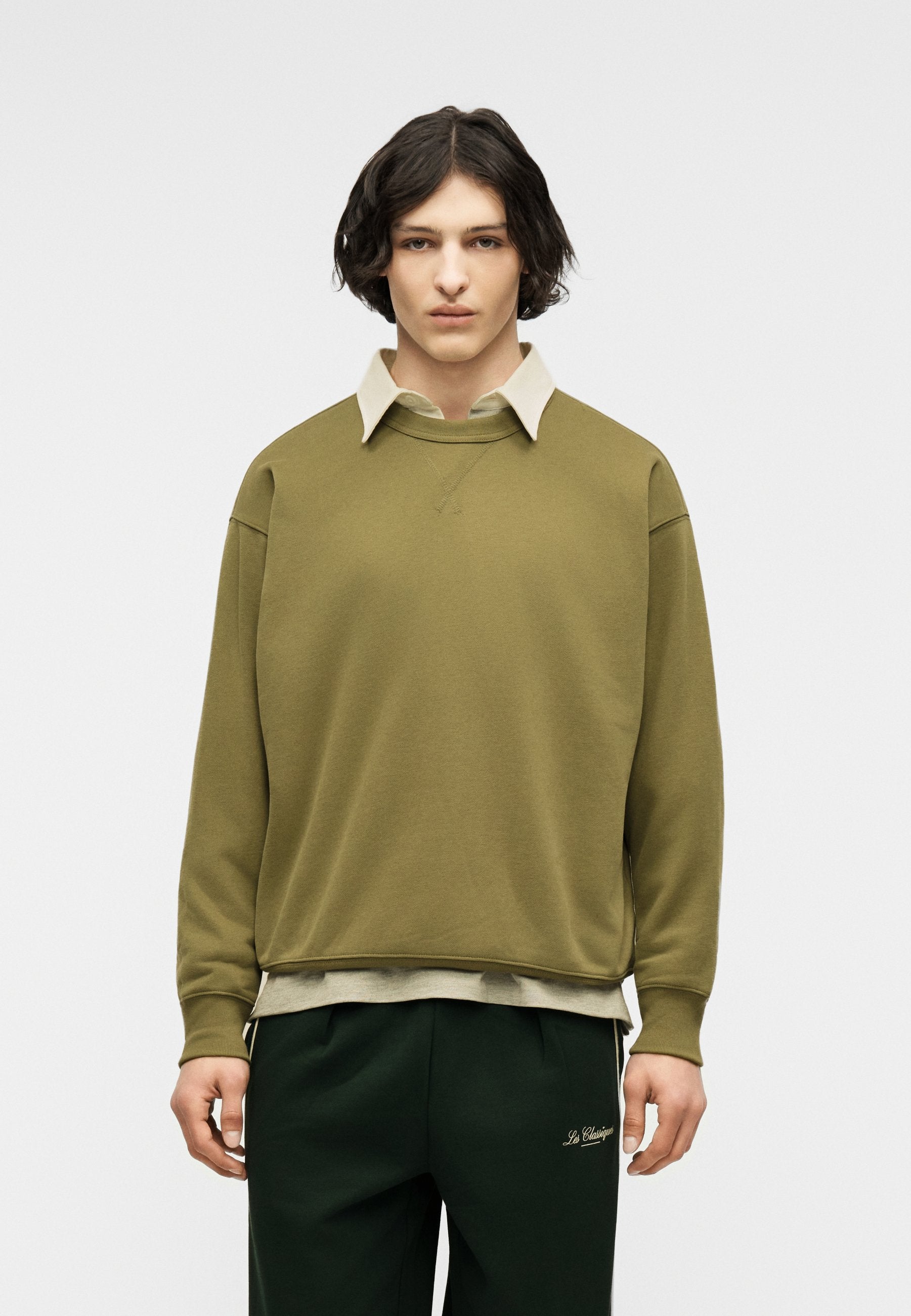 BOXY CREW - Sweatshirt - temporal olive