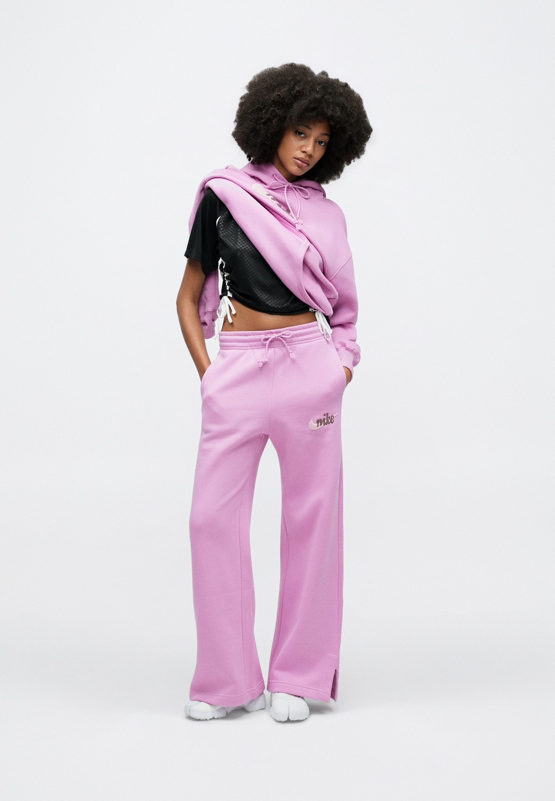 LOGO - Tracksuit bottoms - magenta/pink foam