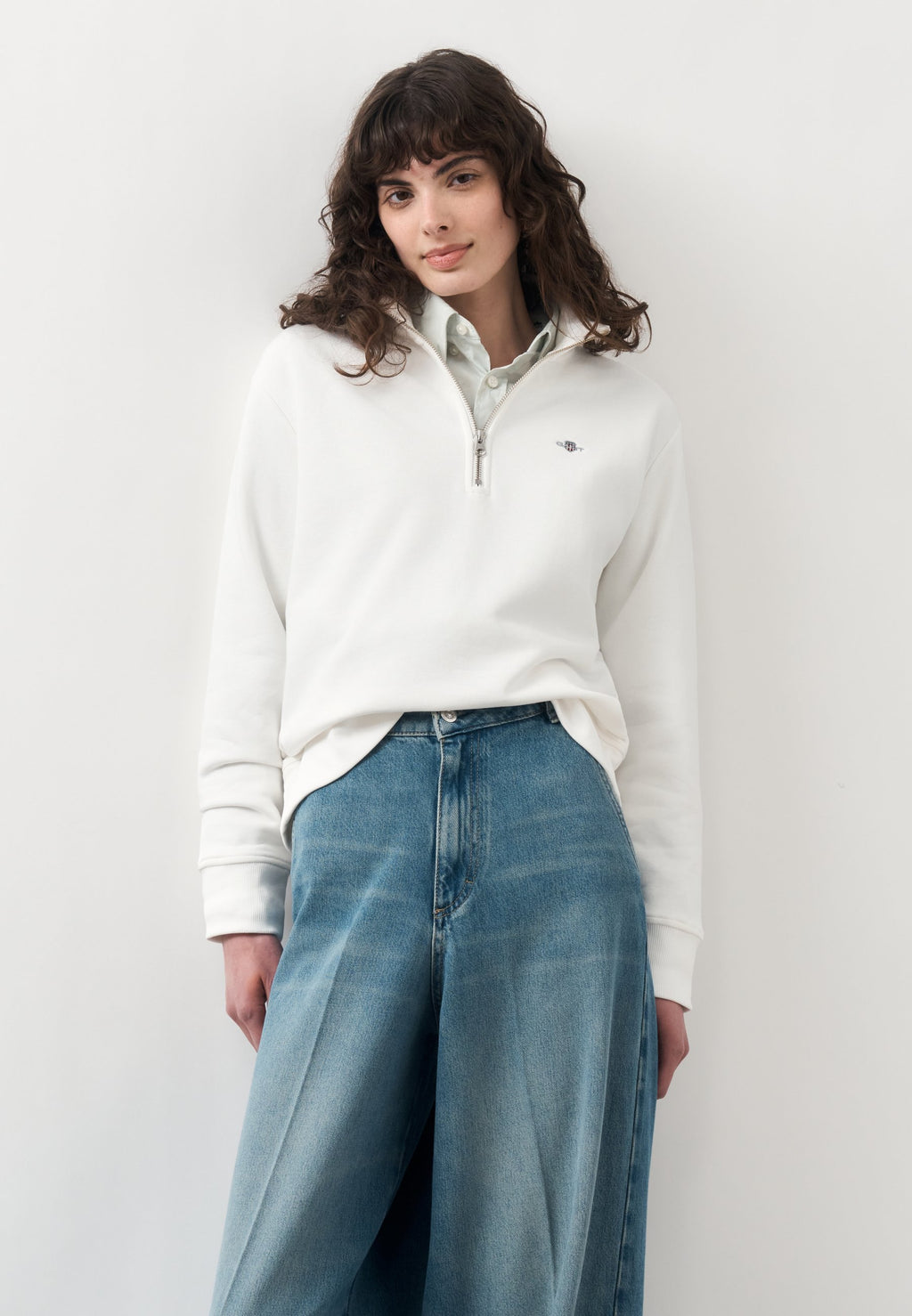 SHIELD HALF ZIP - Sweatshirt - kırık beyaz