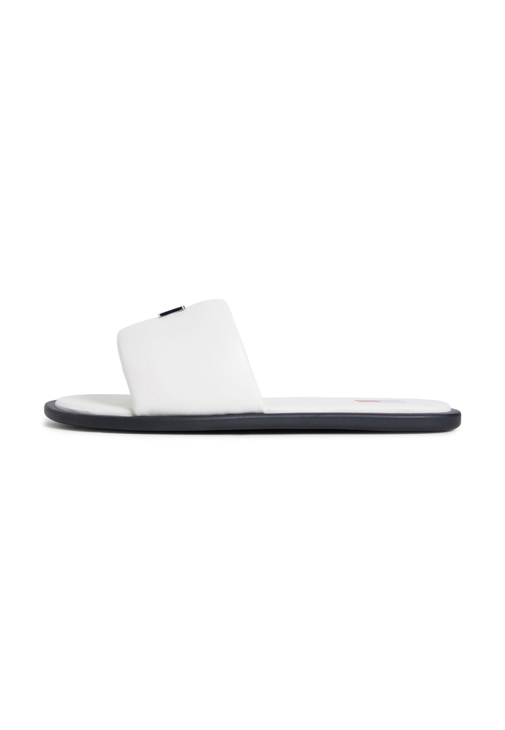 LEATHER PADDED STRAP SLIDES - Mules - ivory