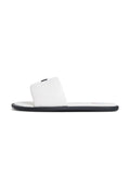 LEATHER PADDED STRAP SLIDES - Mules - ivory