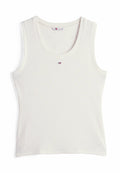 RIBBED SLIM SCOOP NECK TANK TOP - Top - ecru