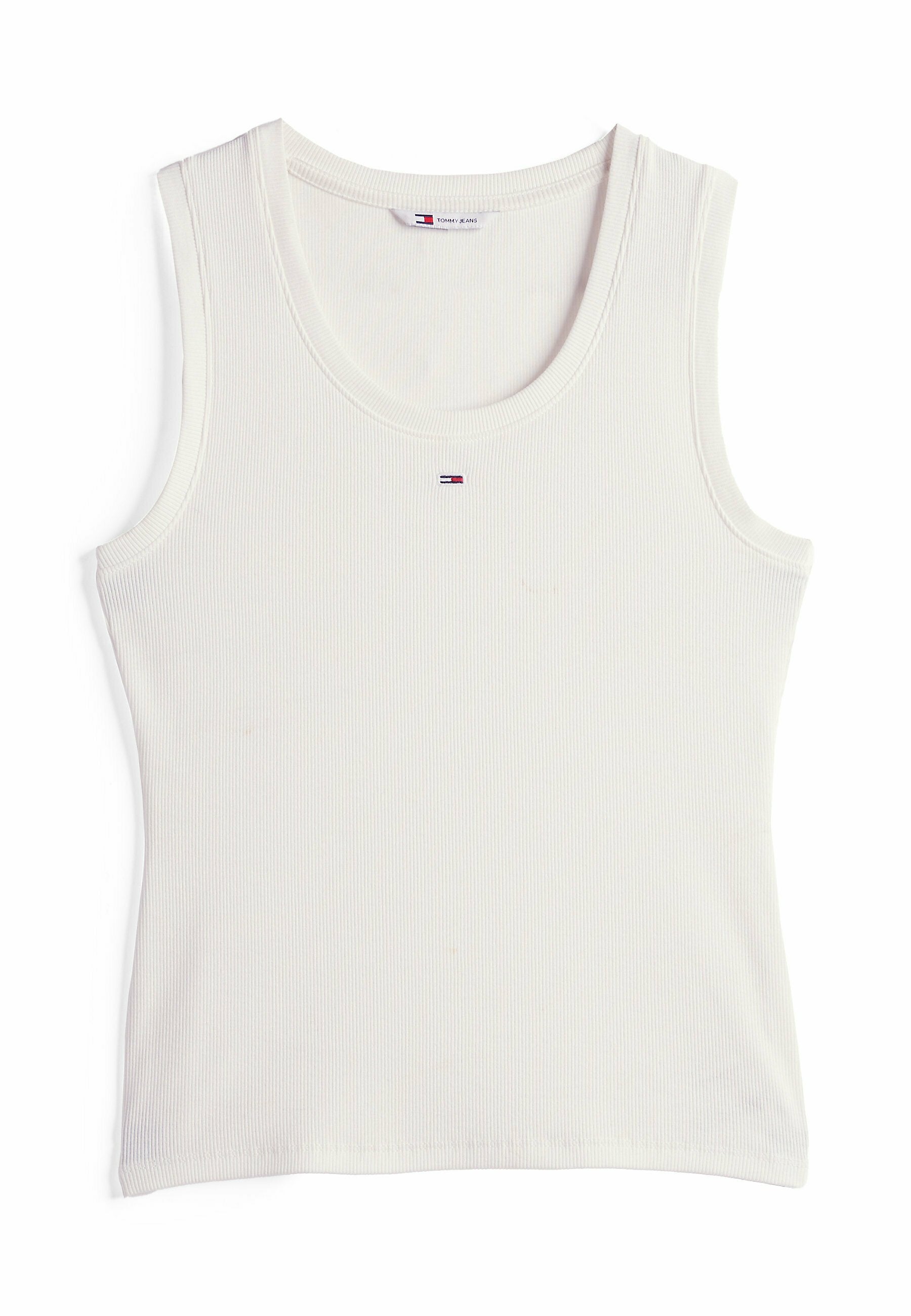 RIBBED SLIM SCOOP NECK TANK TOP - Top - ecru