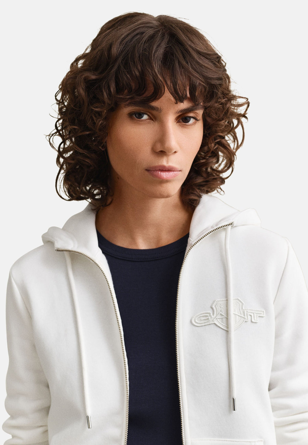 Zip-up sweatshirt - eggshell