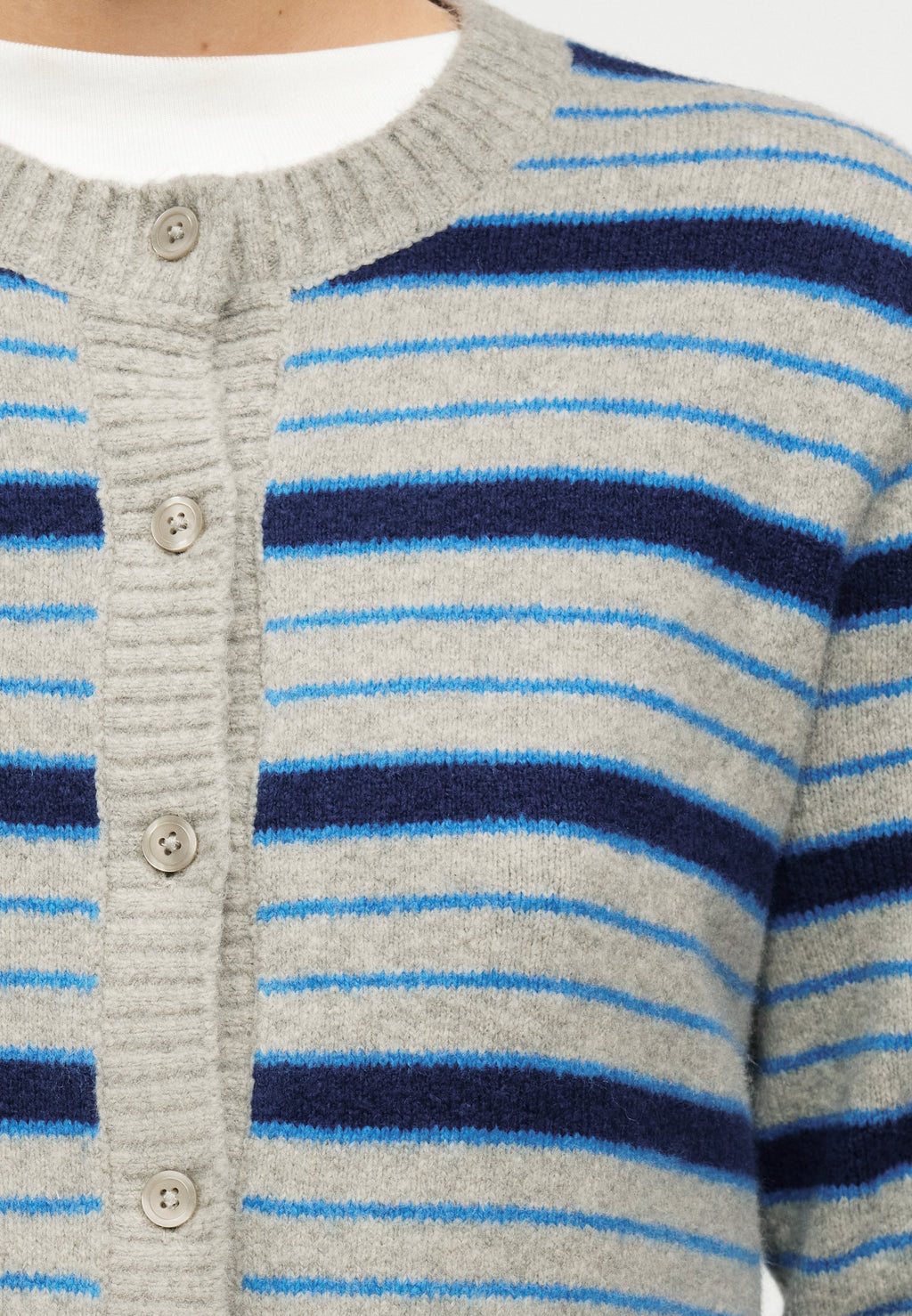 DOLLY STRIPE CARDIGAN - Cardigan - cement heather/bright azure