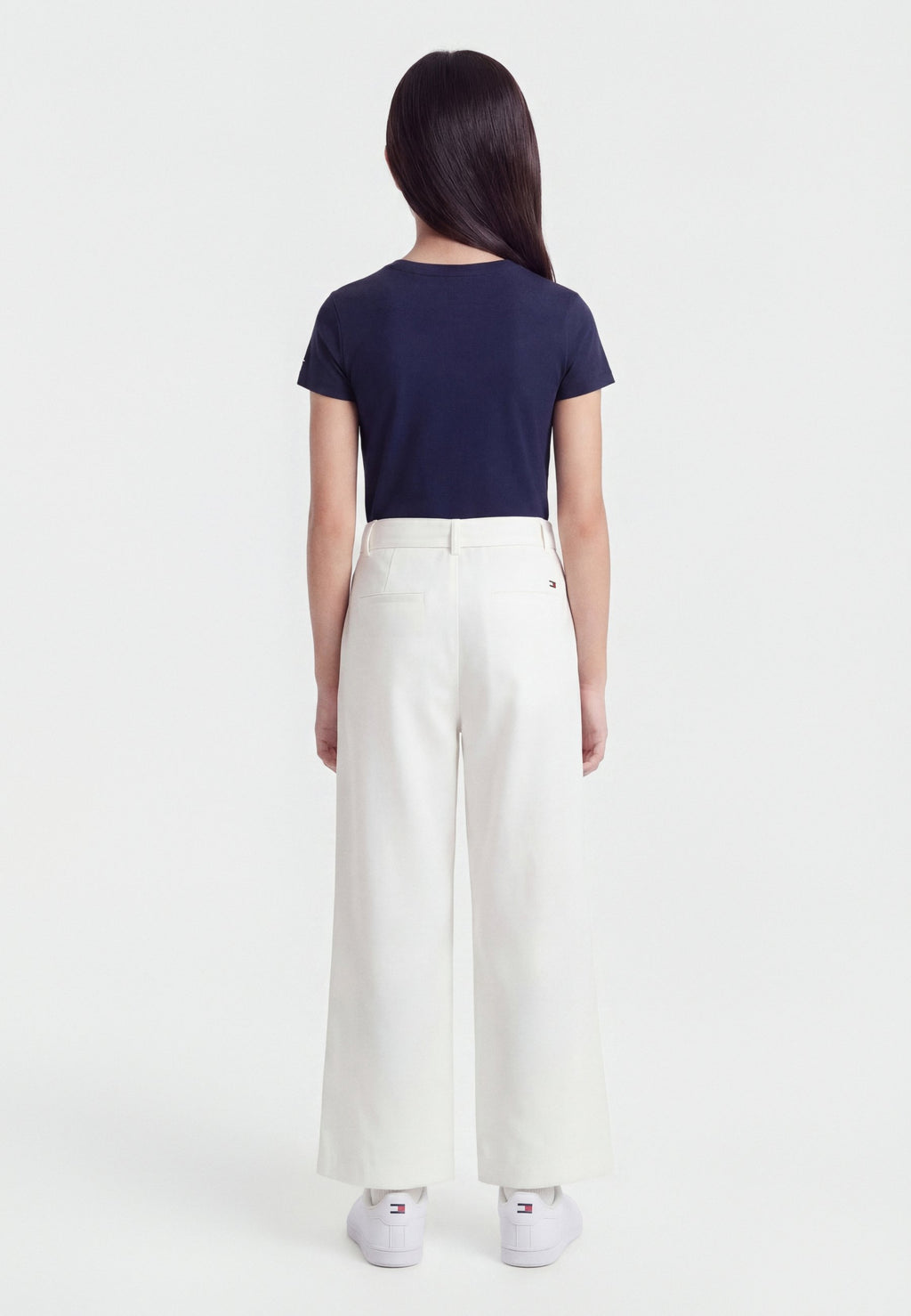 PLEATED PANT BELT - Trousers - white