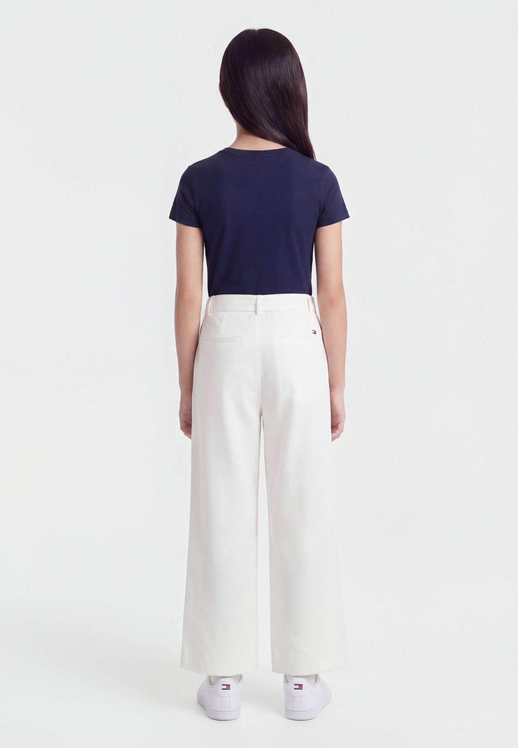 PLEATED PANT BELT - Trousers - white