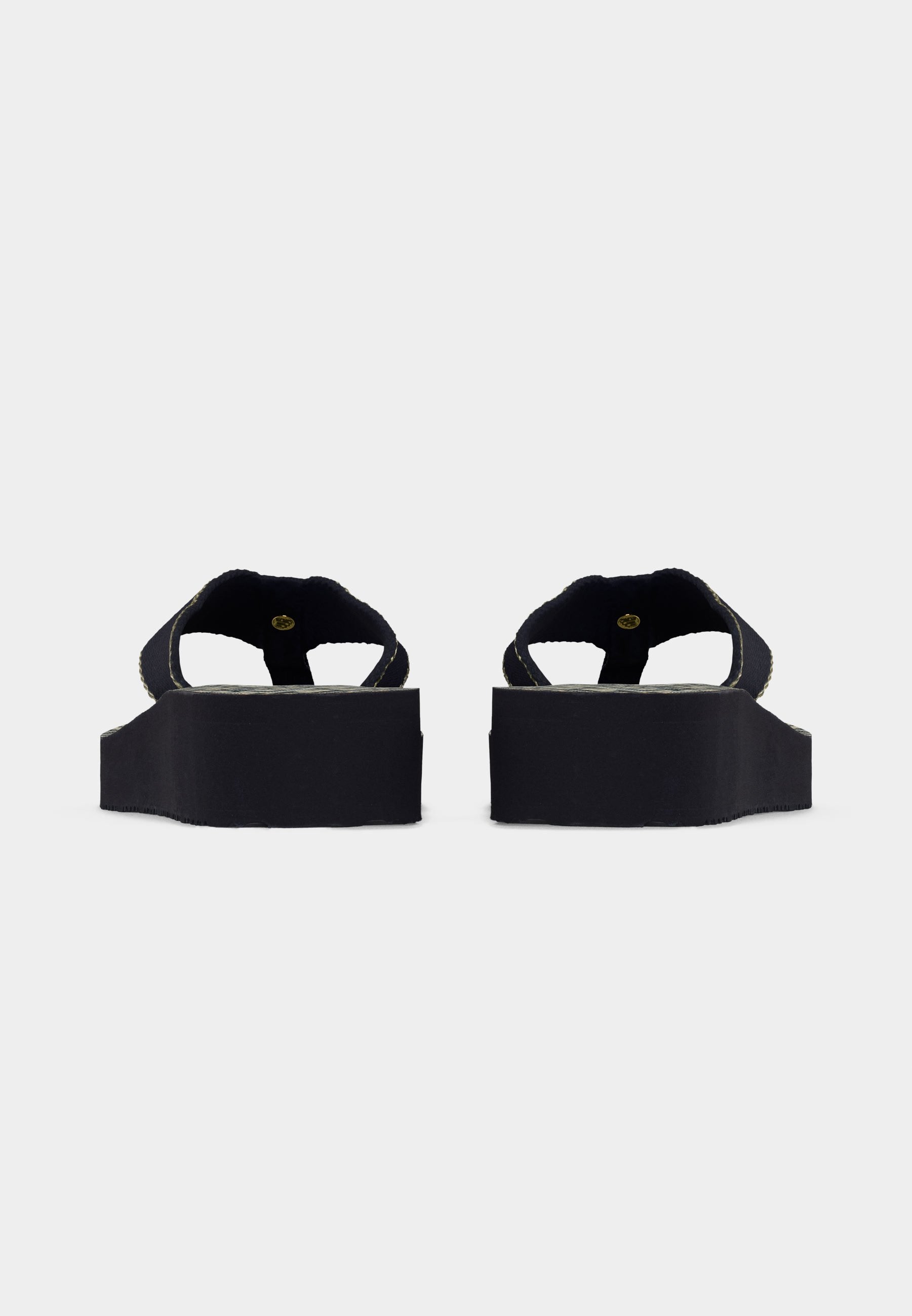 MONOGRAM MID WEDGE - T-bar sandals - space blue