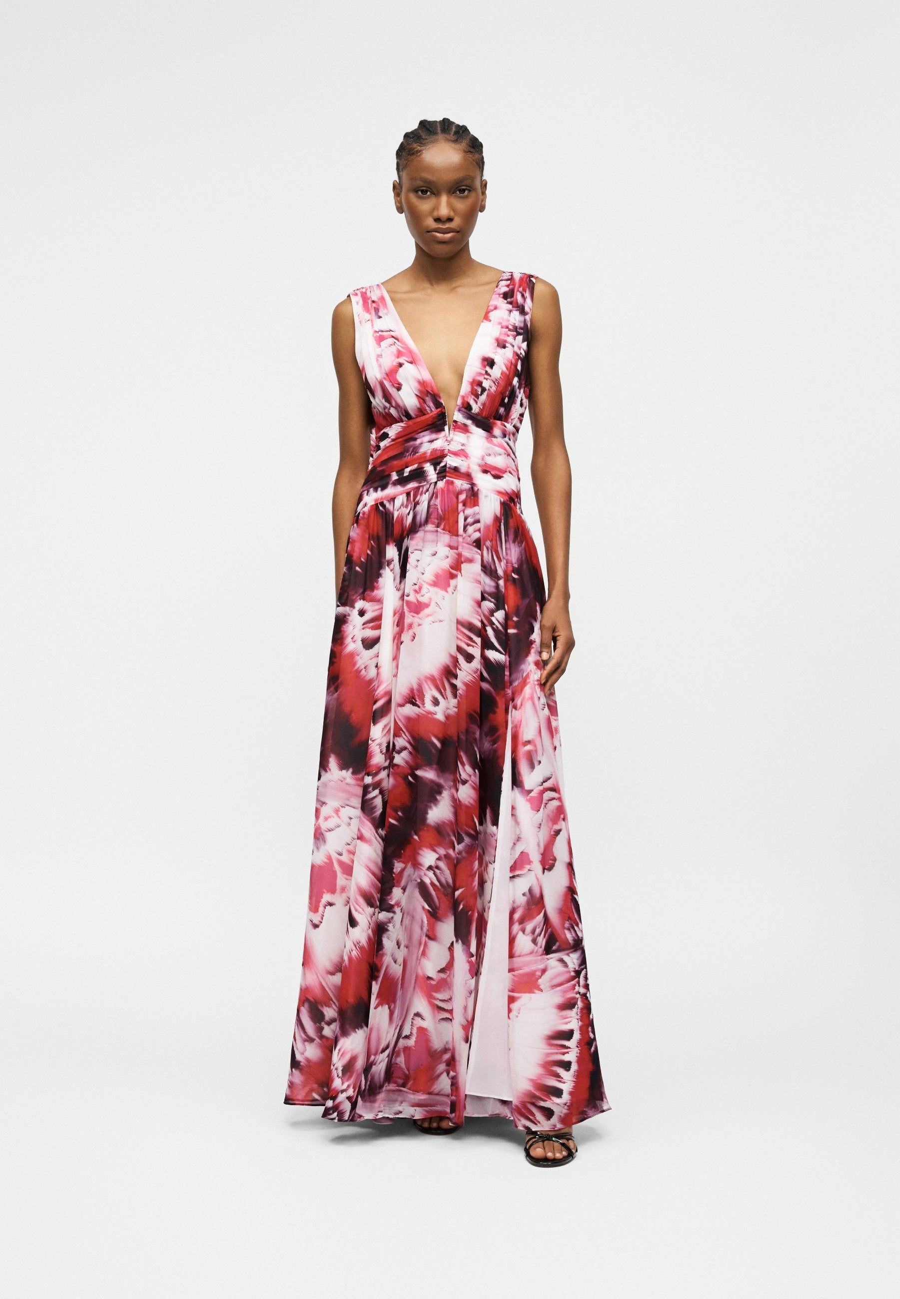 ADELA V NECK LONG DRESS - Occasion wear - pink