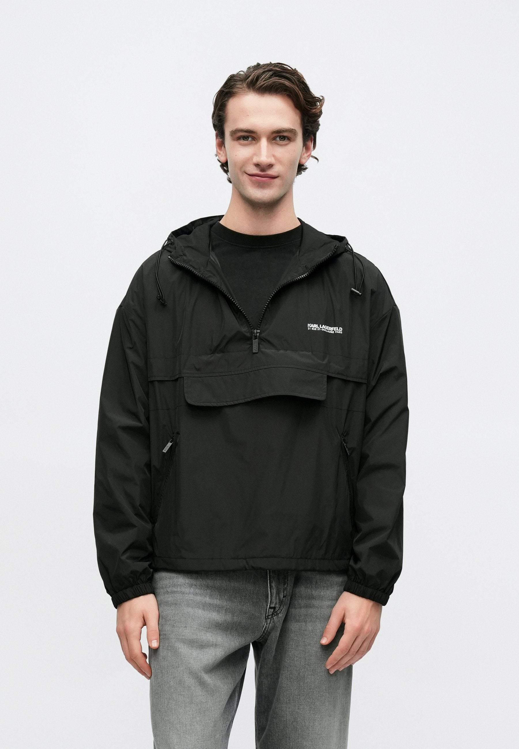 HOODED - Summer jacket - black