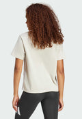 ESSENTIALS 3 STRIPES - Print T-shirt - beige white