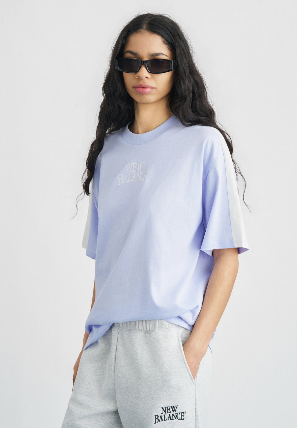LINEAR HERITAGE OVERSIZED T-SHIRT - Print T-shirt - lilac