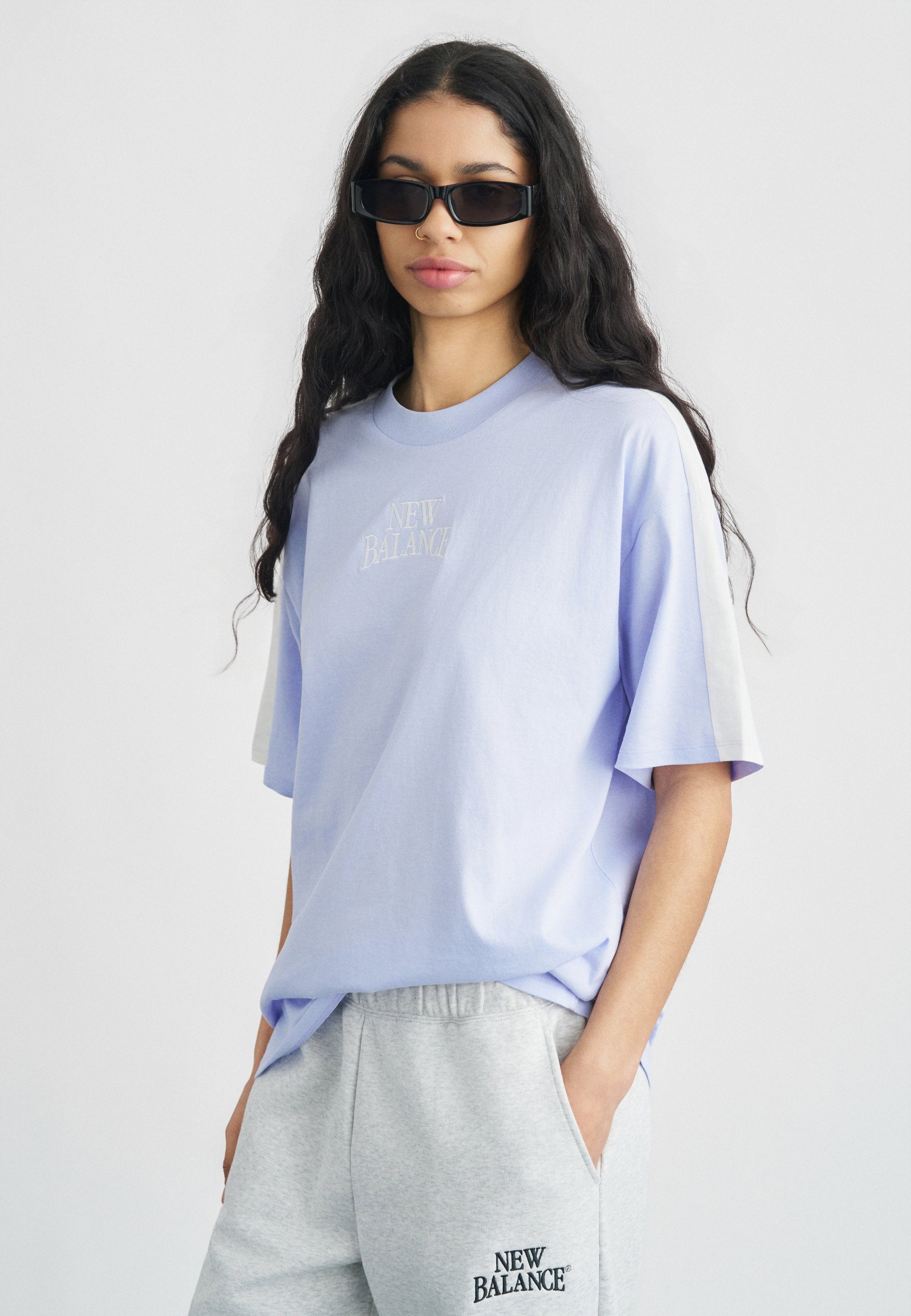 LINEAR HERITAGE OVERSIZED T-SHIRT - Print T-shirt - lilac
