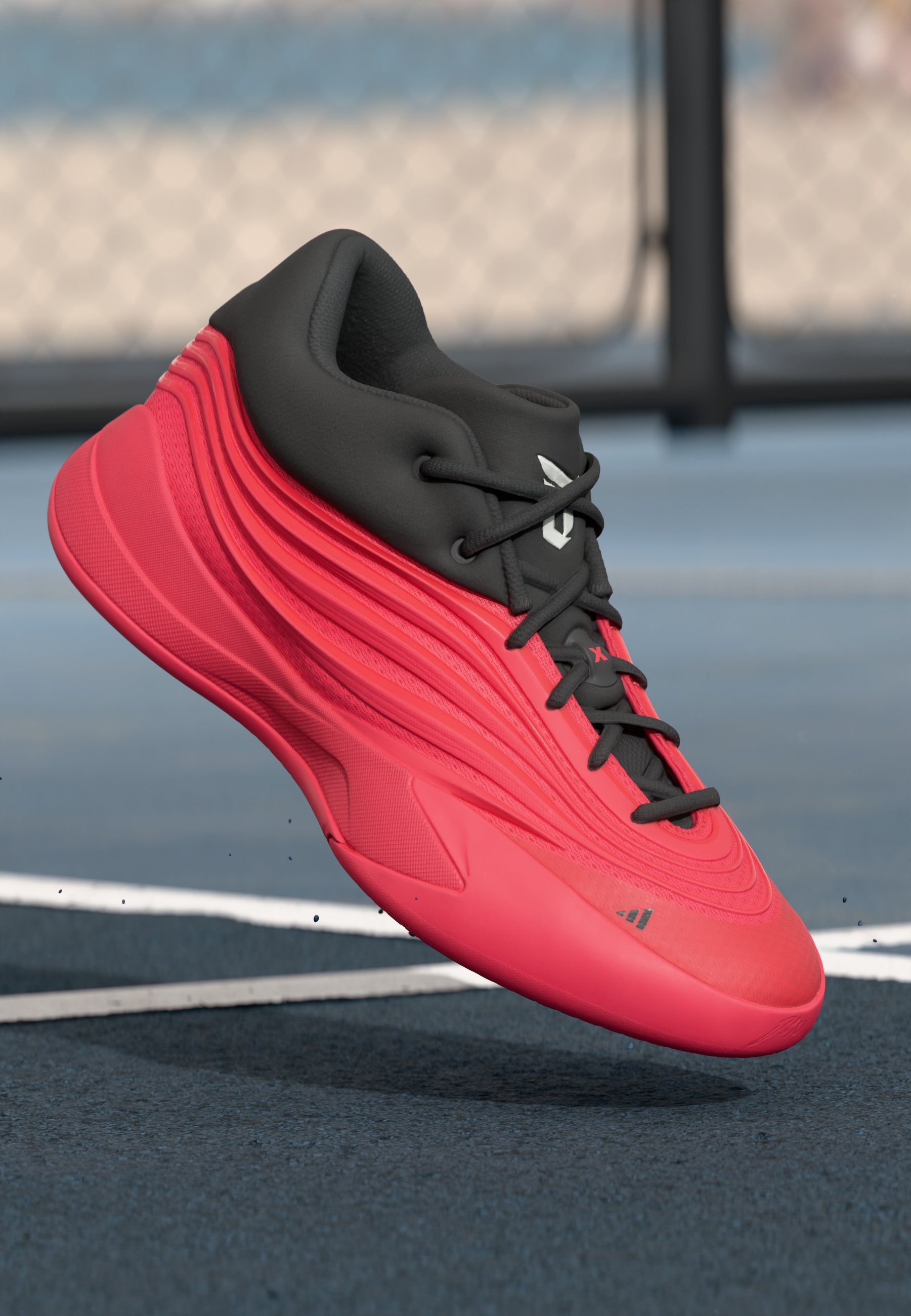 DAME X UNISEX - Basketball shoes - pure ruby/core black/metallic
