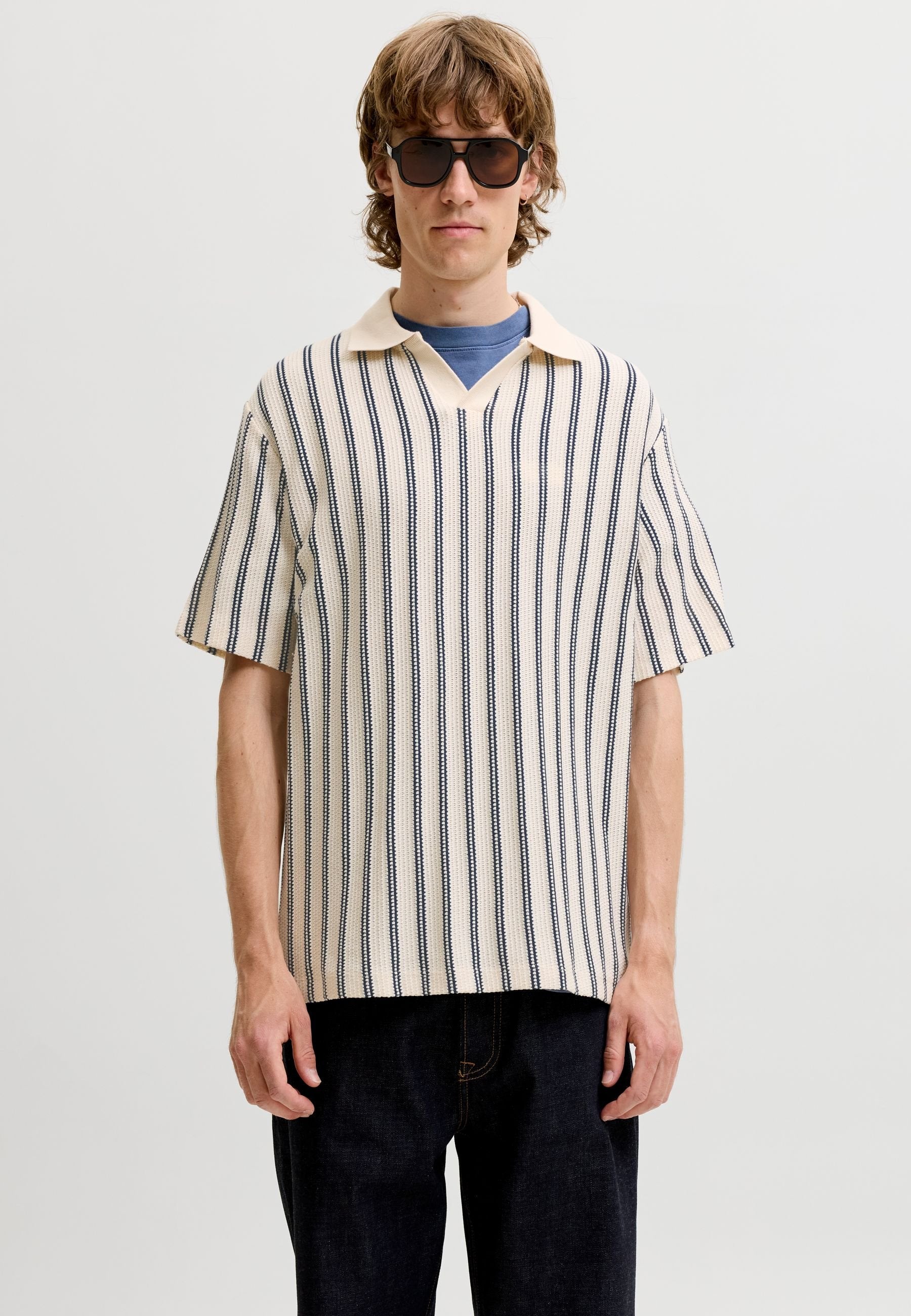 Striped - Polo shirt - cloud dancer