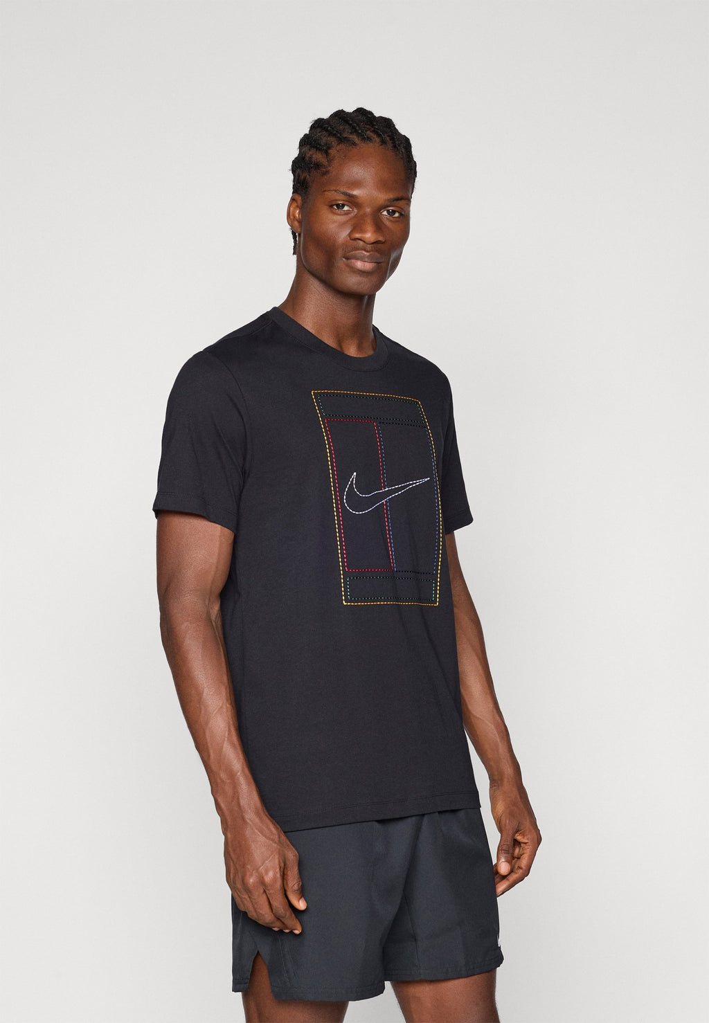 NIKECOURT TEE HERITAGE - Print T-shirt - black