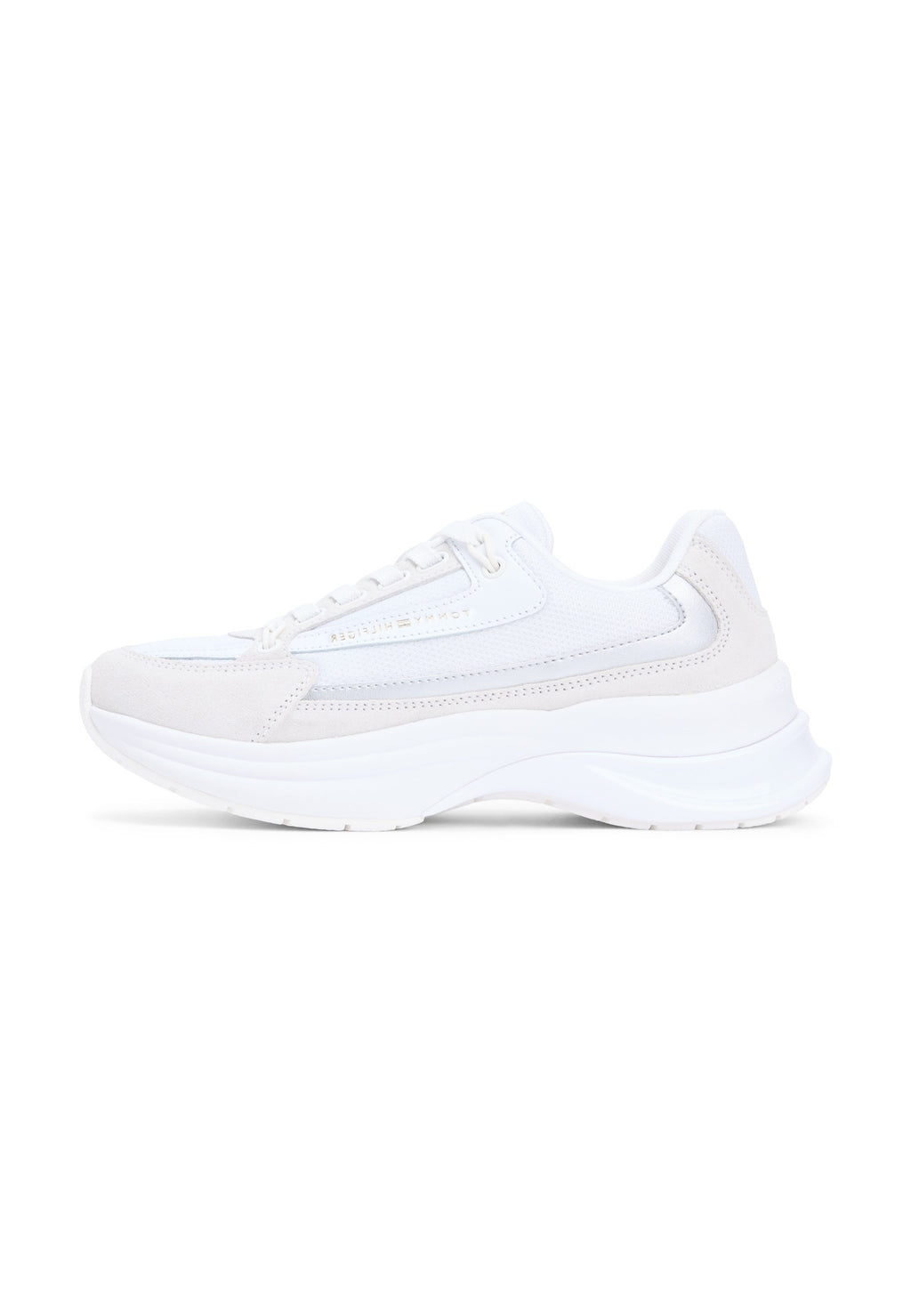 SUEDE CHUNKY LACE-UP TRAINERS - Trainers - white