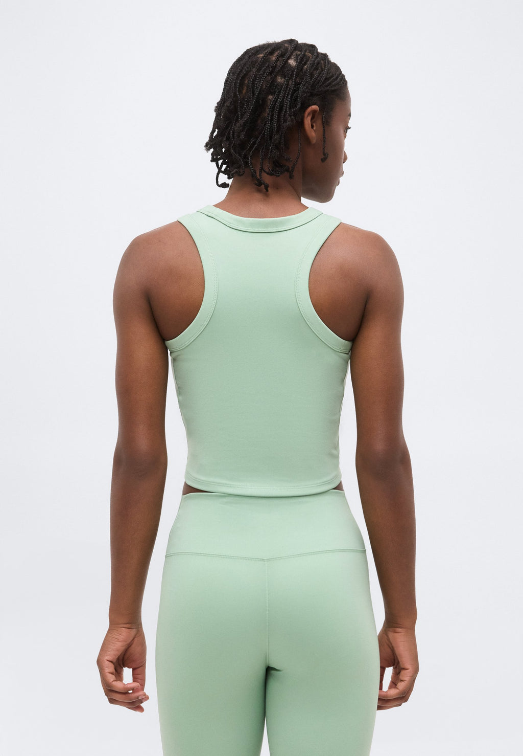 ONE FITTED CROP TANK - Top - steam/white