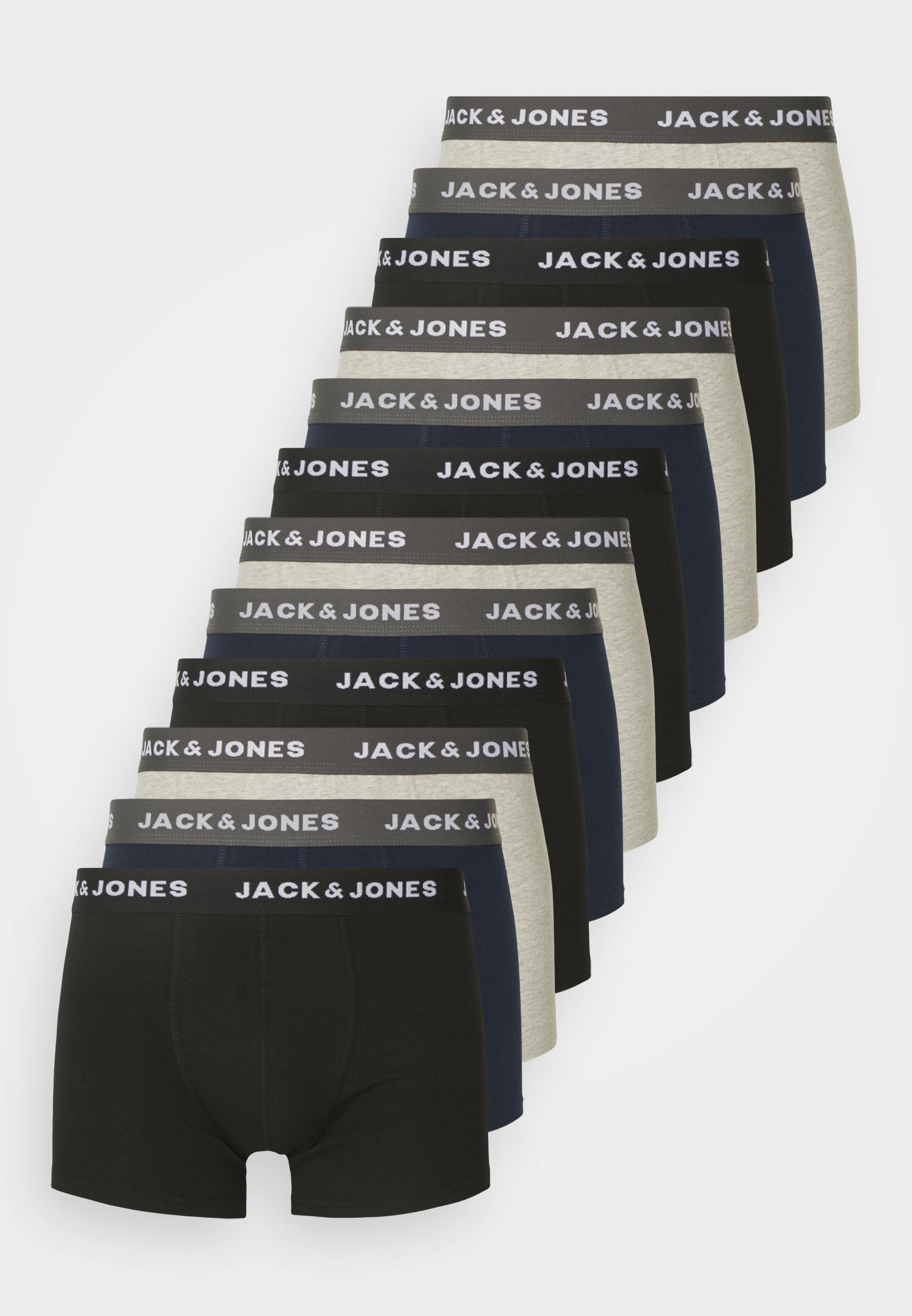 JACSOLID TRUNKS 12 PACK - Trunks - black/navy blazer/light grey melange