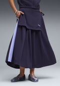 MIDI PLEATED SKIRT - A-line skirt - deep plum