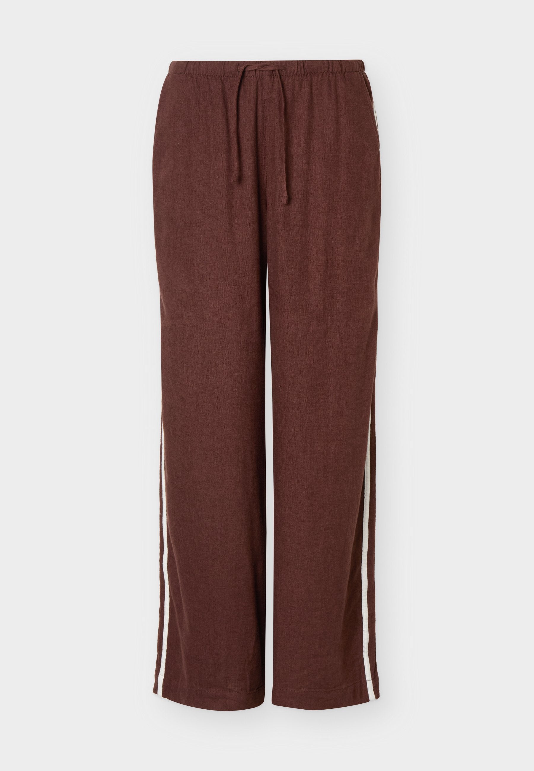 PANTALON LARGE RAYURE LATÉRALE - Pantalon - chocolate bar